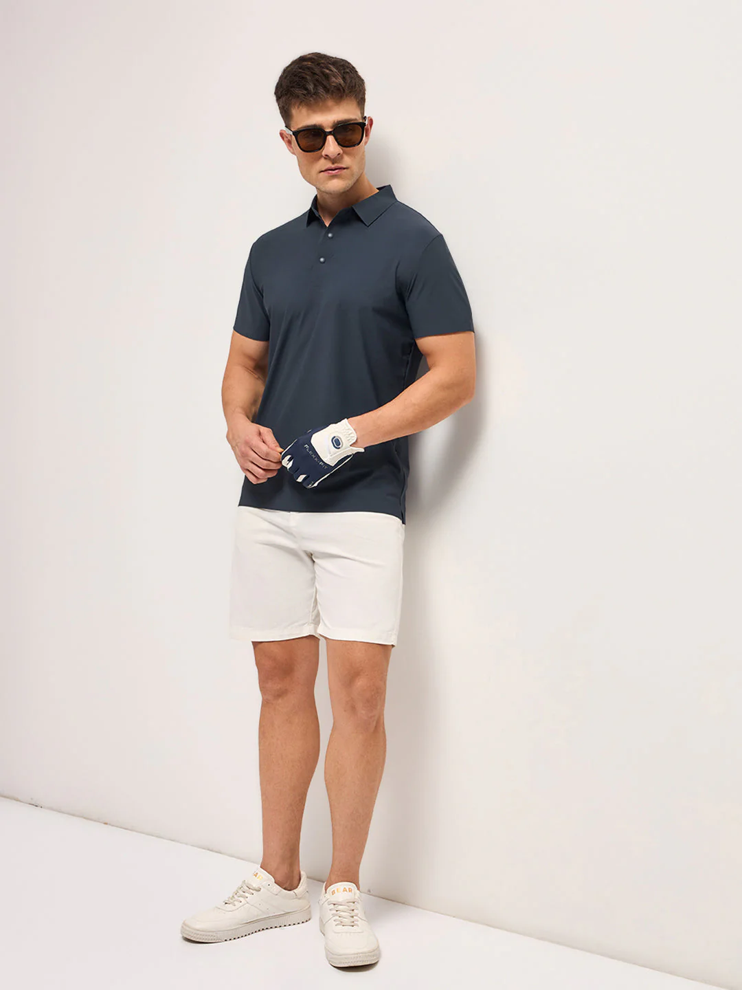 Men Nay Self Design Slim Fit Polo T-shirt - Image 4