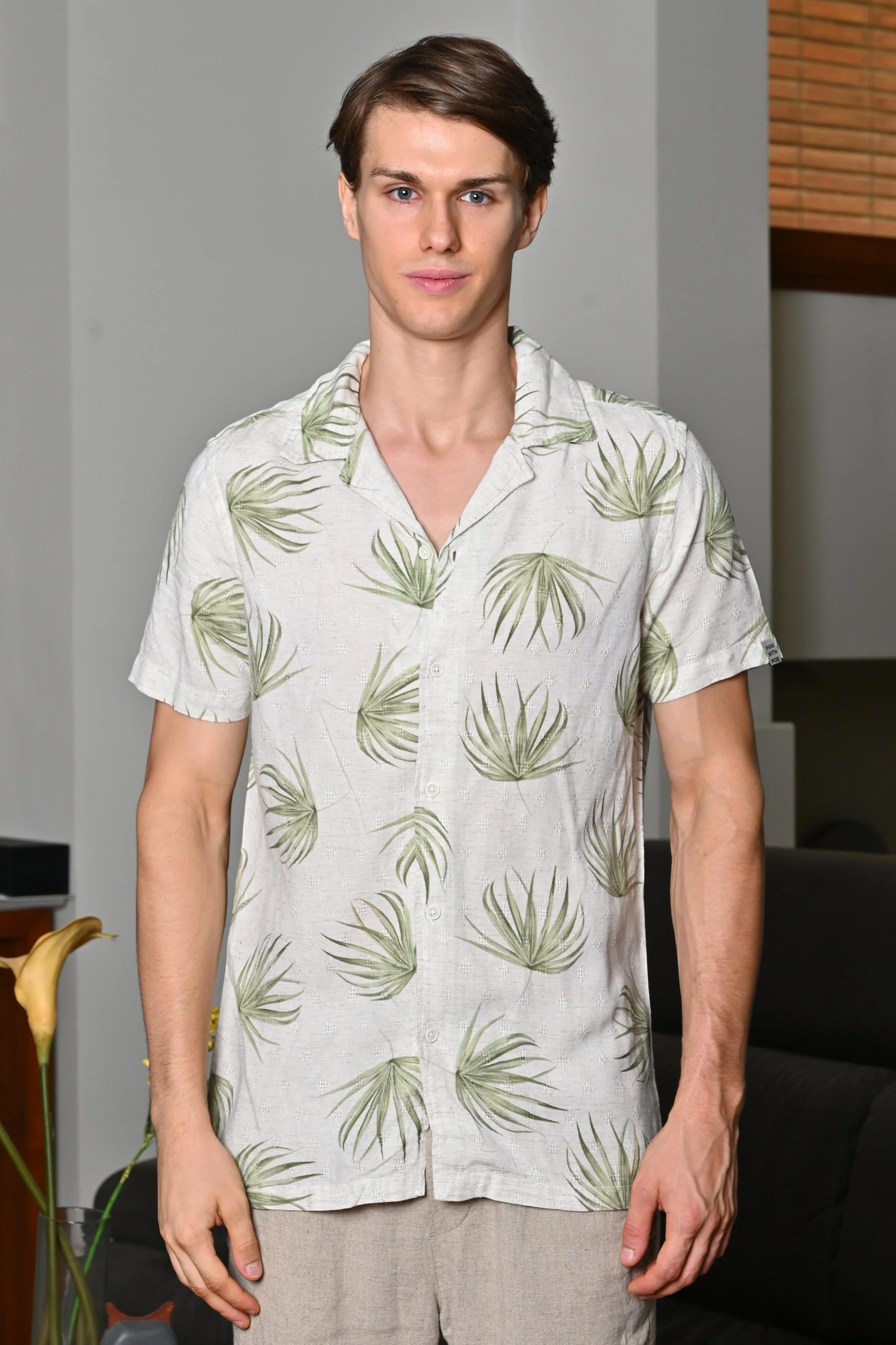 Men Neil Viscose Printed Shirt Green - Image 2