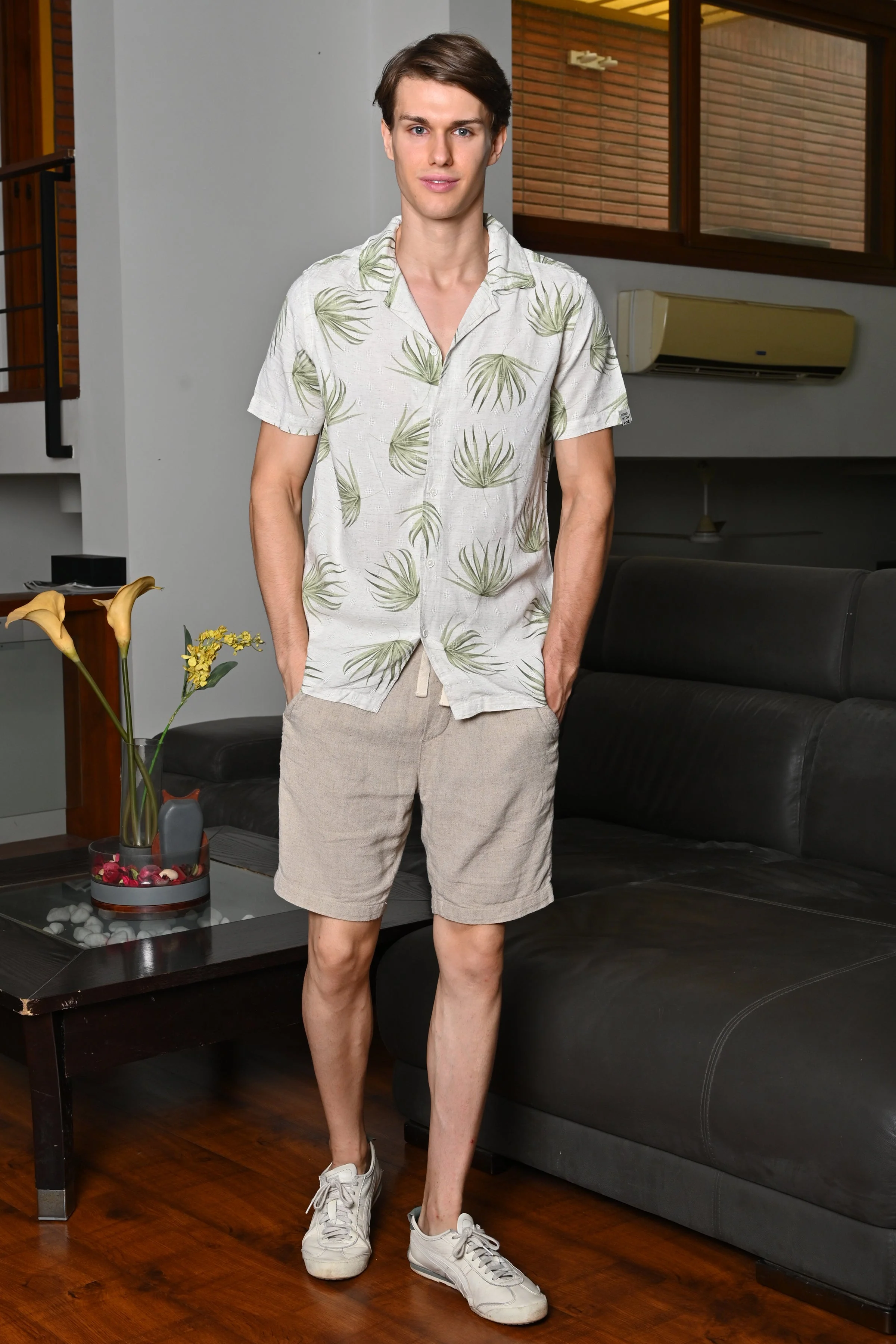 Men Neil Viscose Printed Shirt Green - Image 4