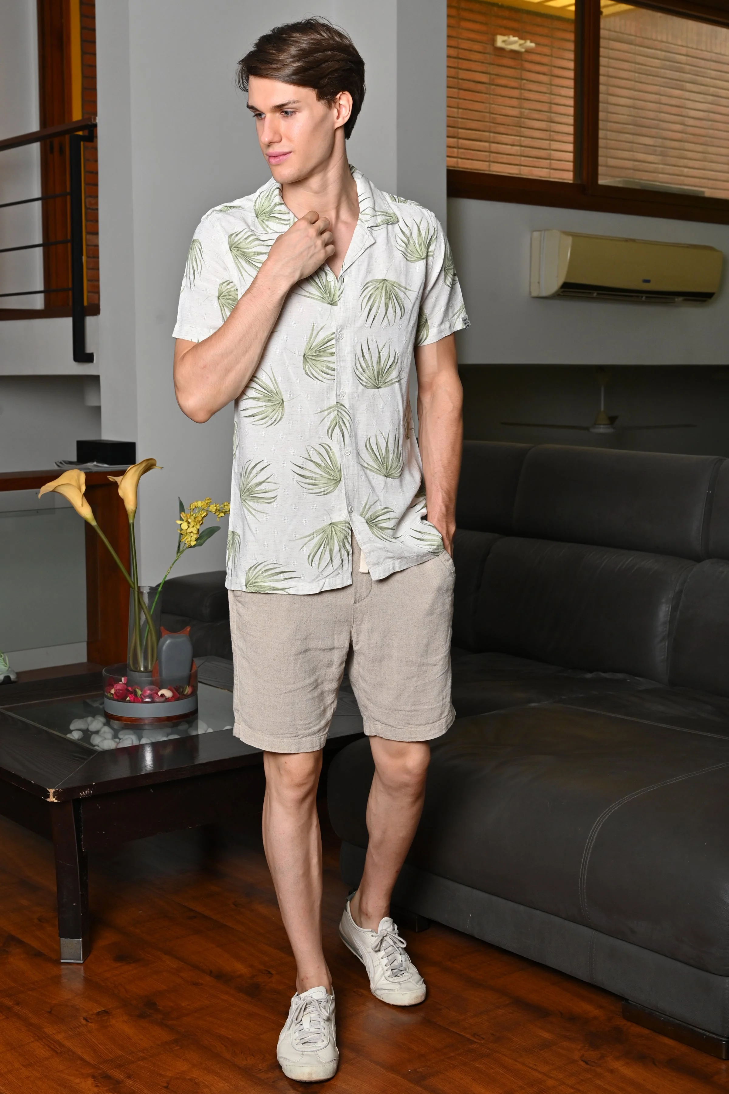 Men Neil Viscose Printed Shirt Green - Image 5