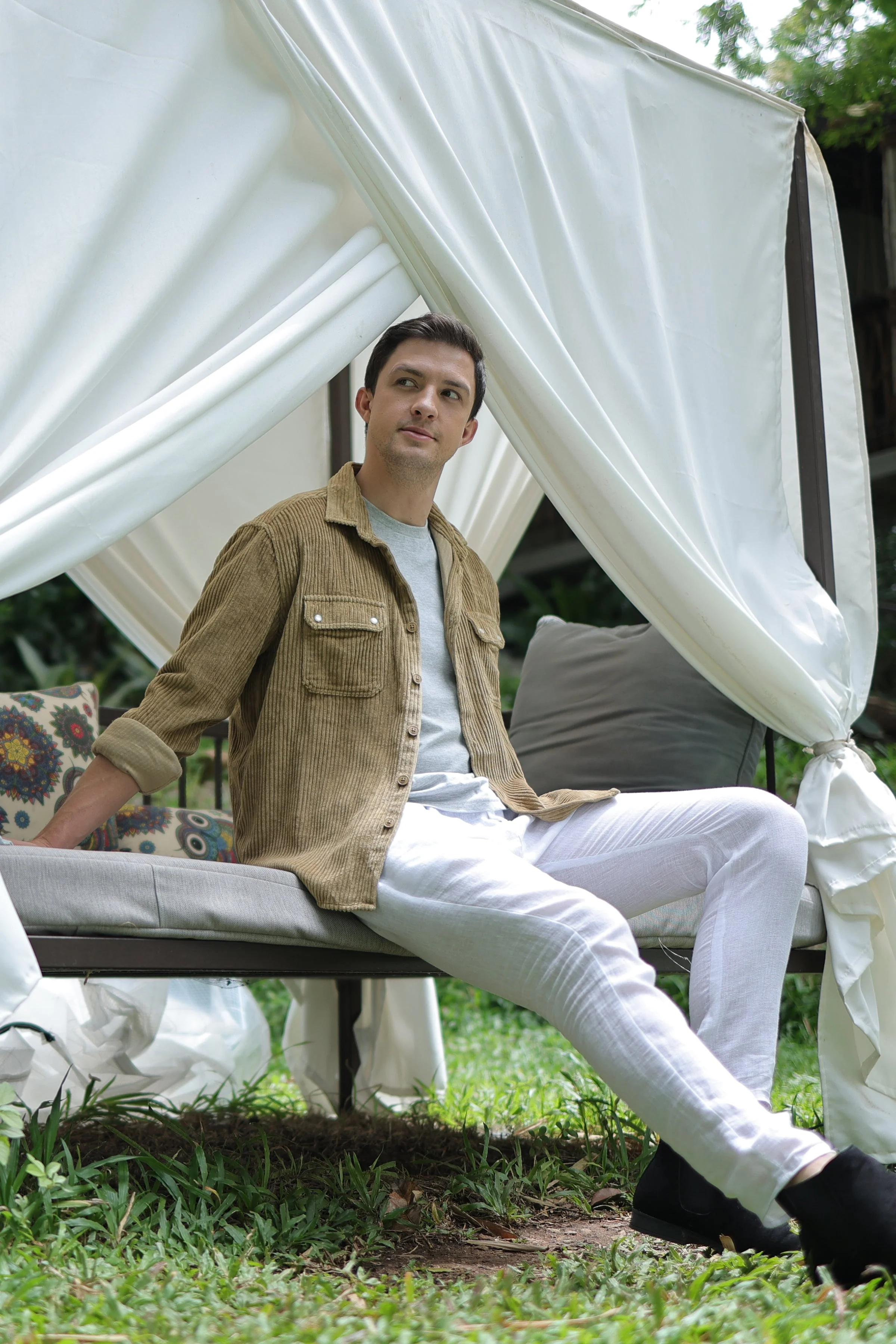 Men Nicholas Corduroy Shirt Mustard Style - Image 4