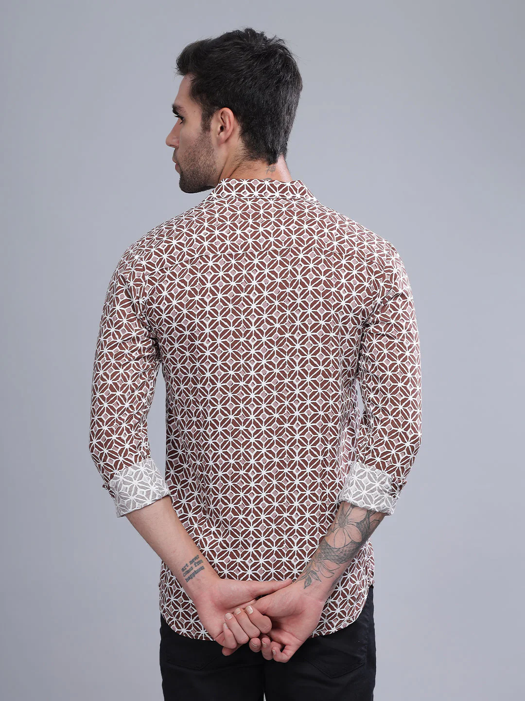 Men Nome Brown Rayon Shirt - Image 2