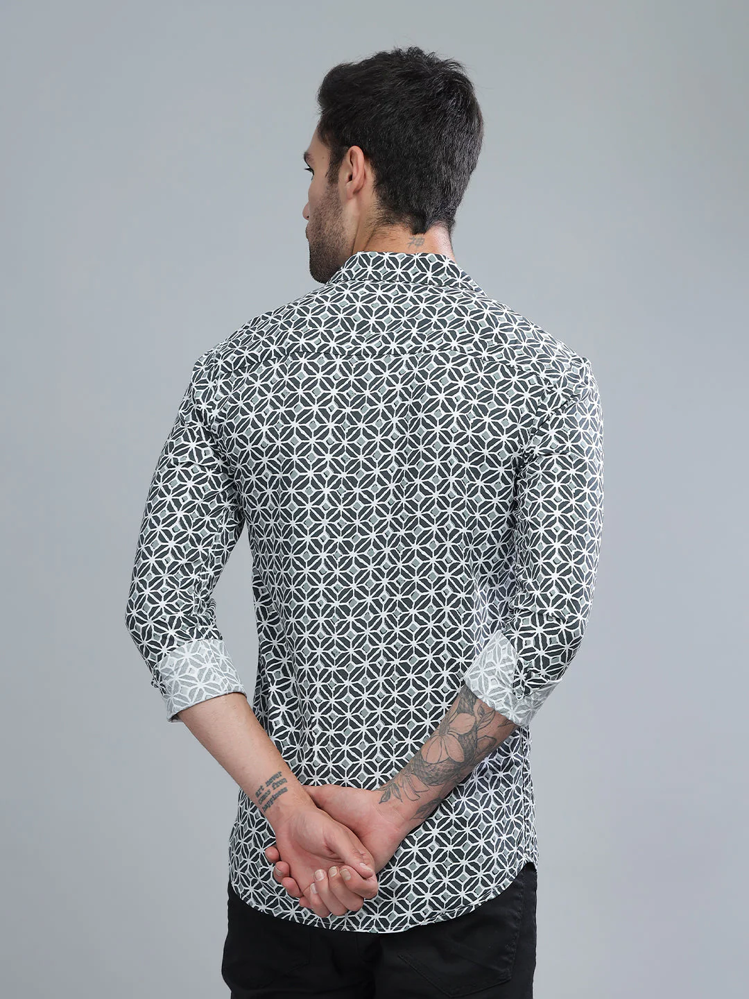 Men Nome Green Rayon Shirt - Image 3