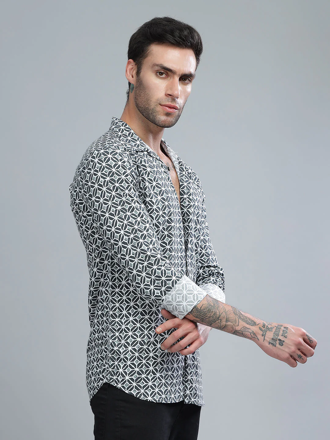 Men Nome Green Rayon Shirt - Image 5