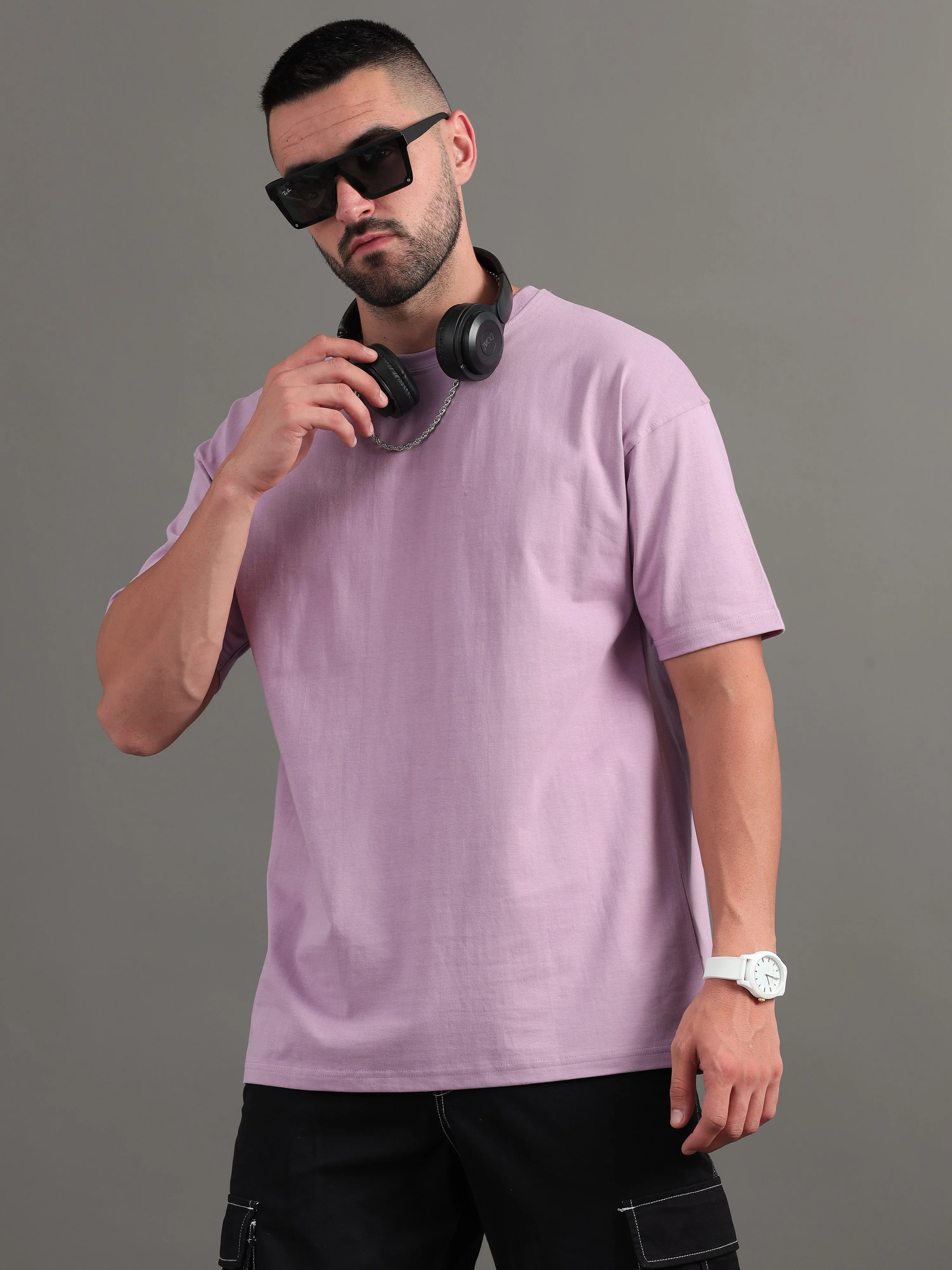 Men Not Alone Mauve Oversized T-Shirt - Image 3