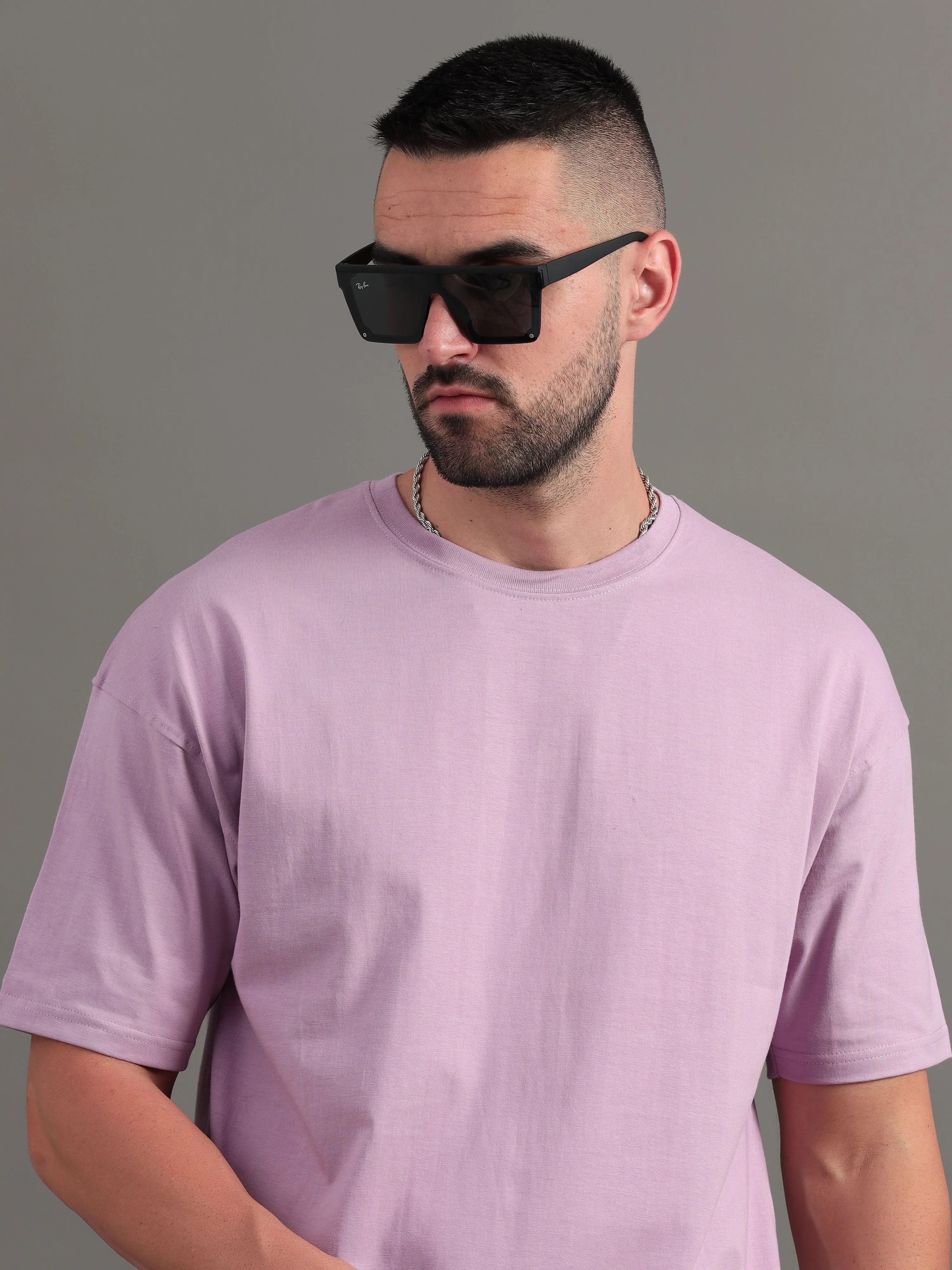 Men Not Alone Mauve Oversized T-Shirt - Image 4