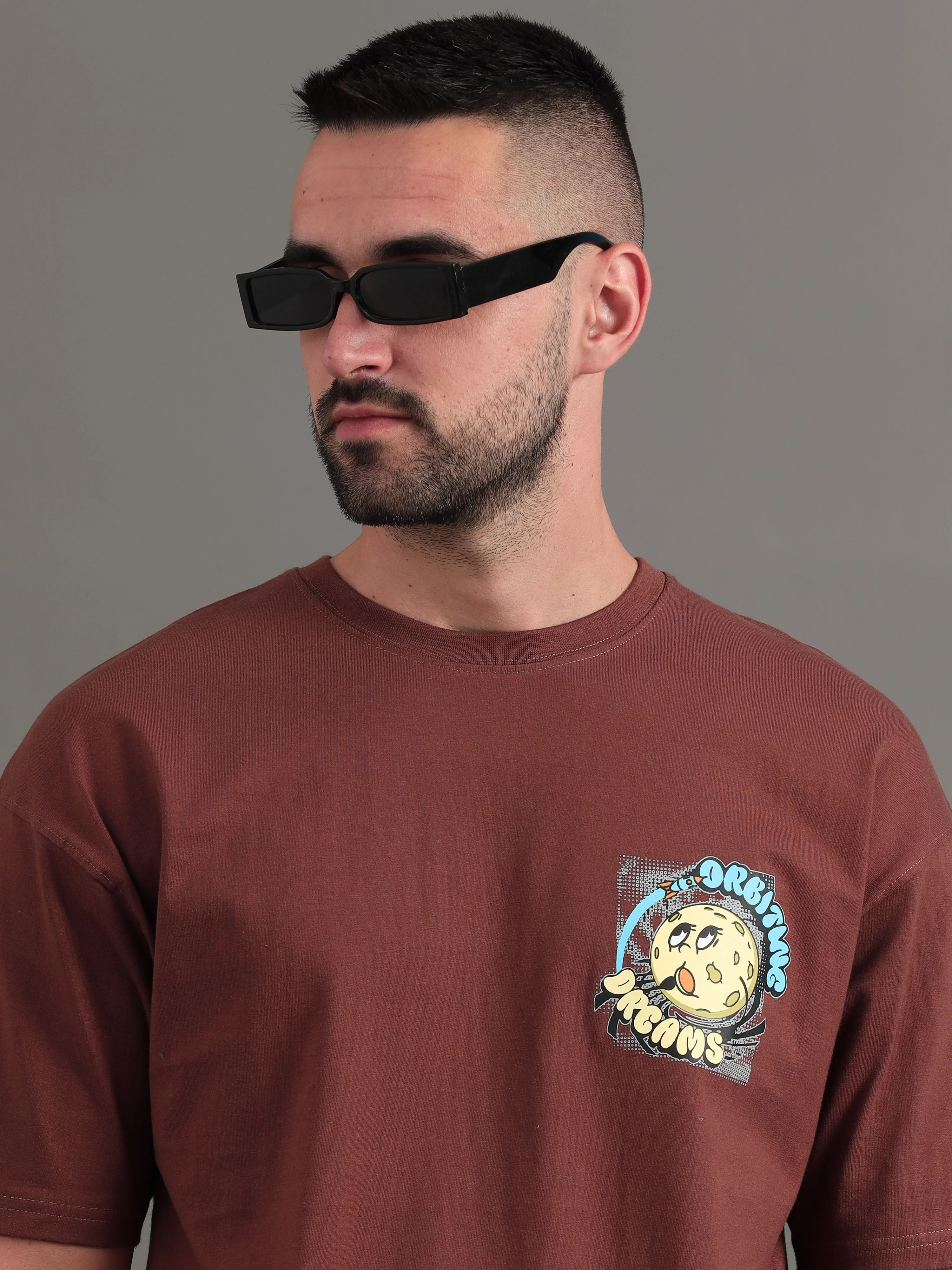 Men Not Alone Mauve Oversized T-Shirt - Image 7
