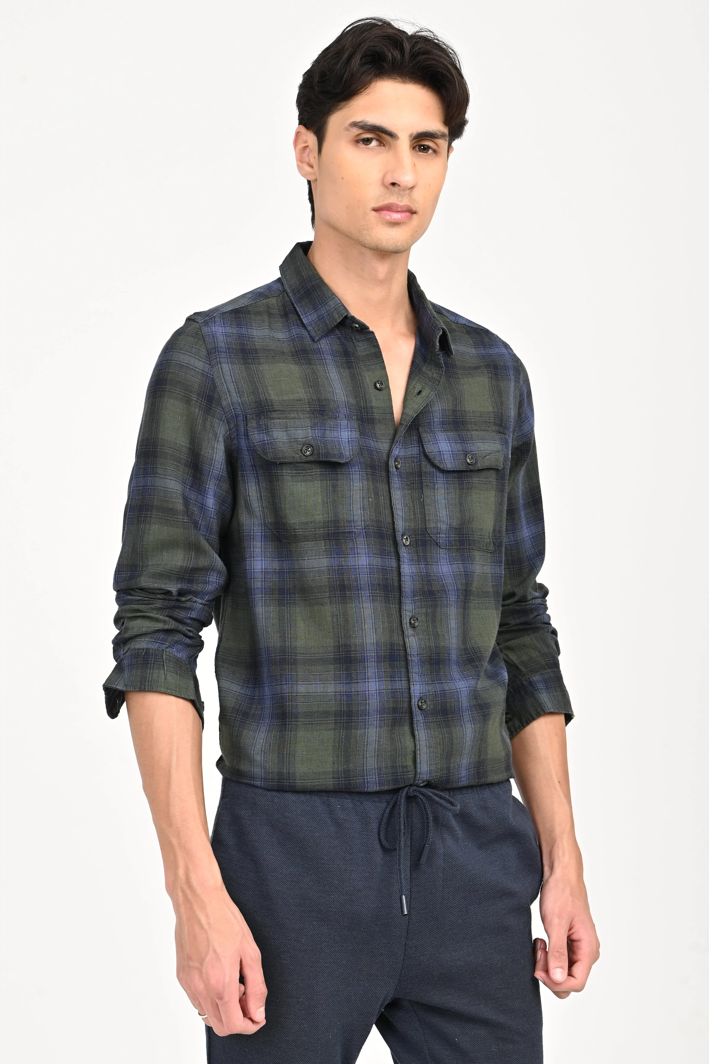 Men Nova Textured Check Shirt - Image 3
