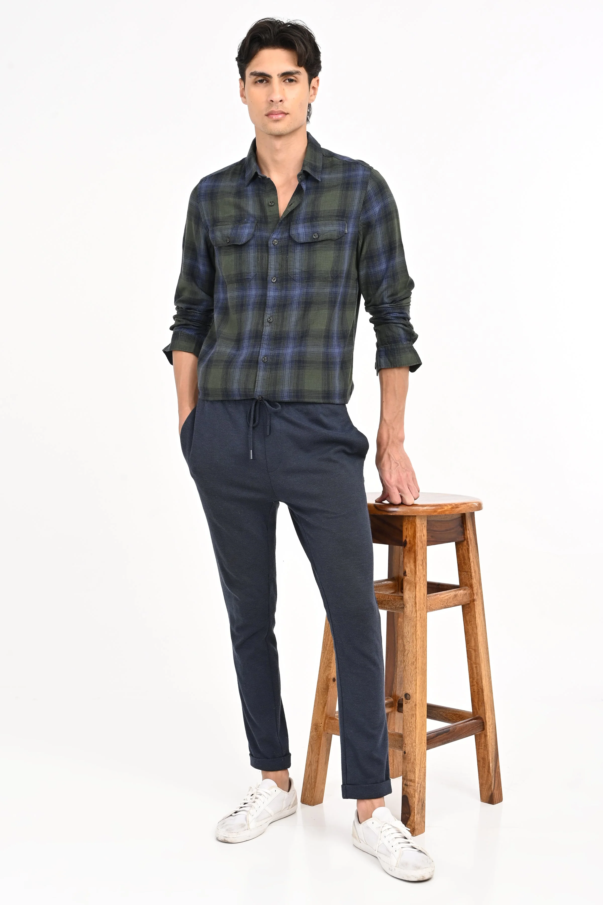 Men Nova Textured Check Shirt - Image 4