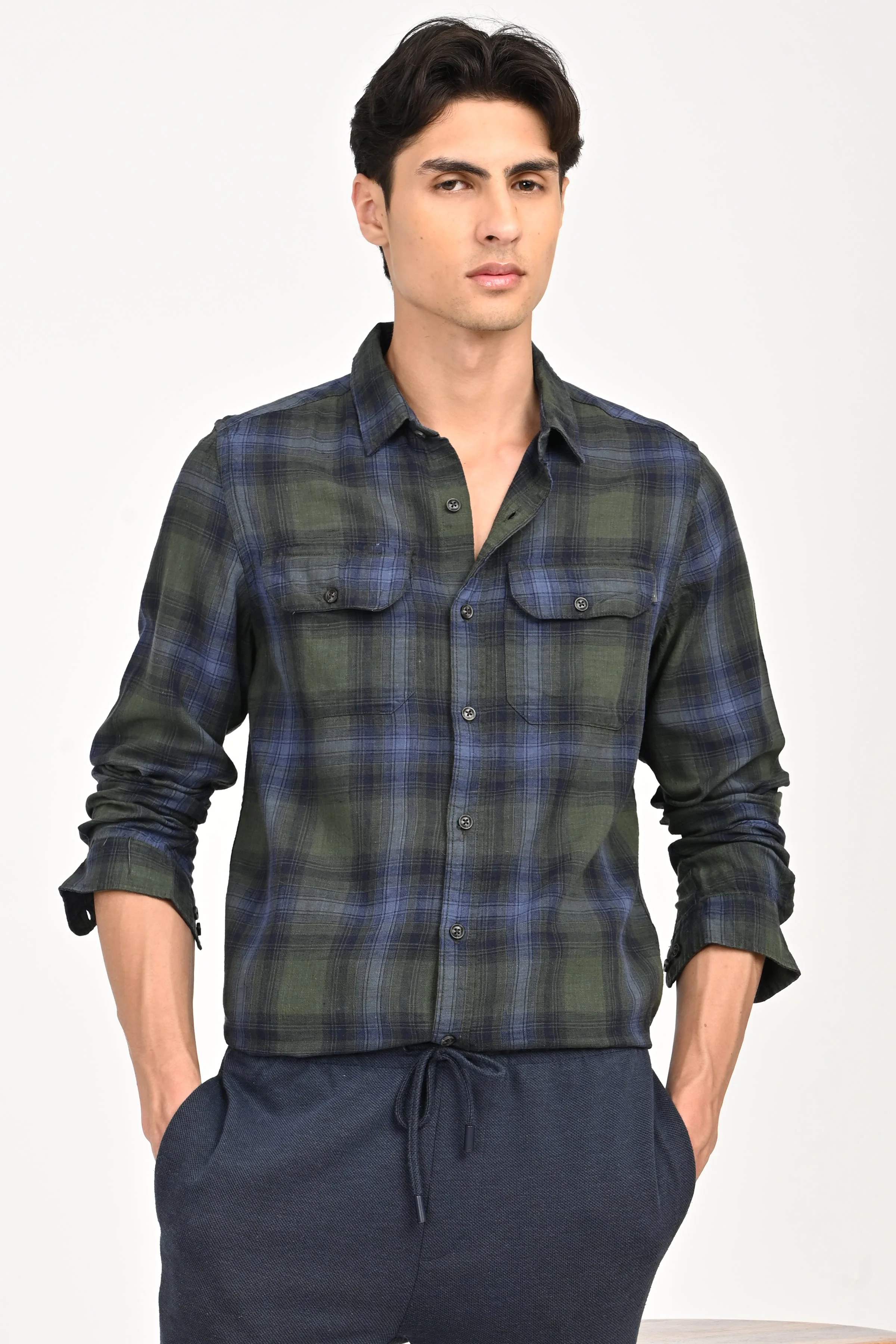 Men Nova Textured Check Shirt - Image 5
