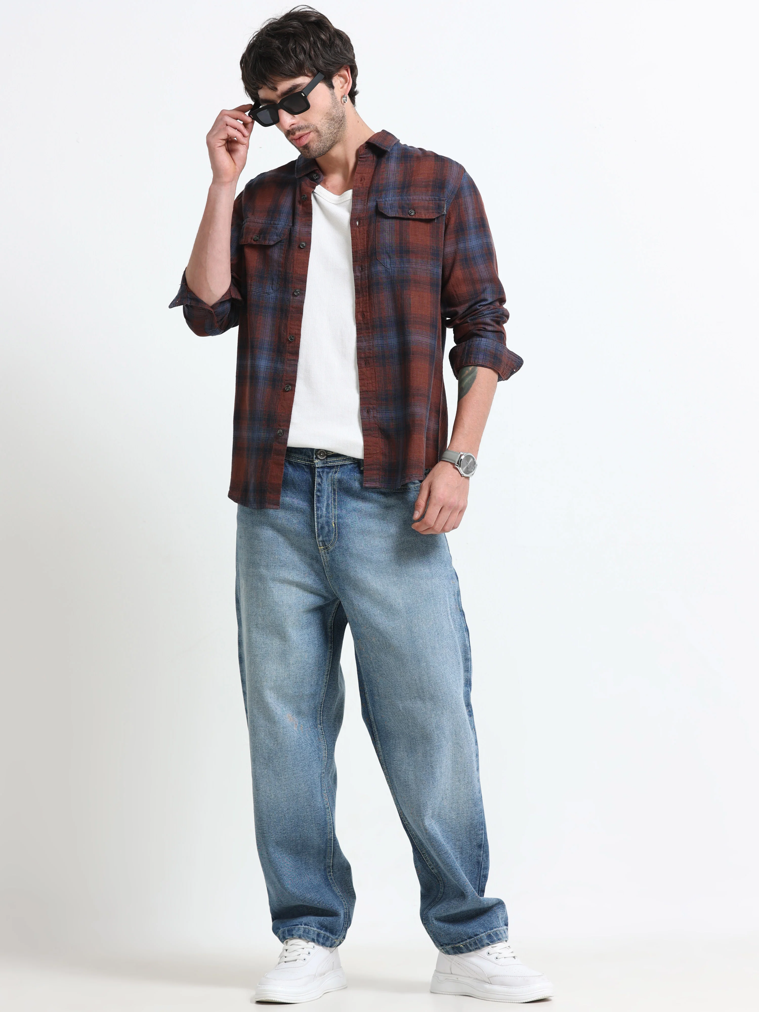Men Nova Textured Check Shirt - Image 3