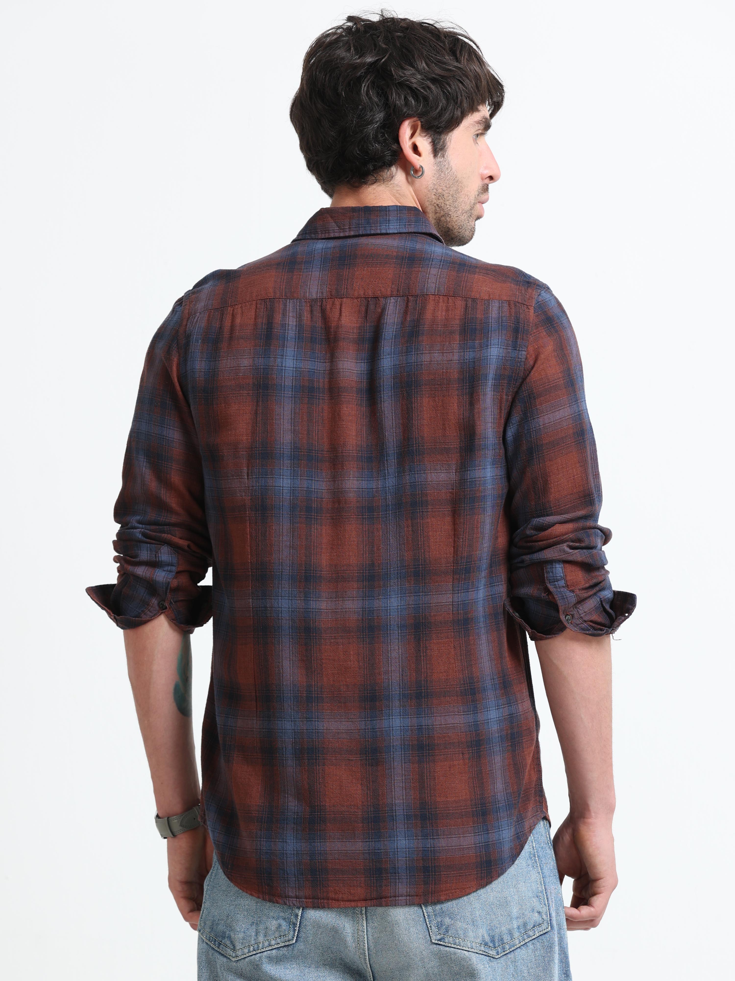 Men Nova Textured Check Shirt - Image 7