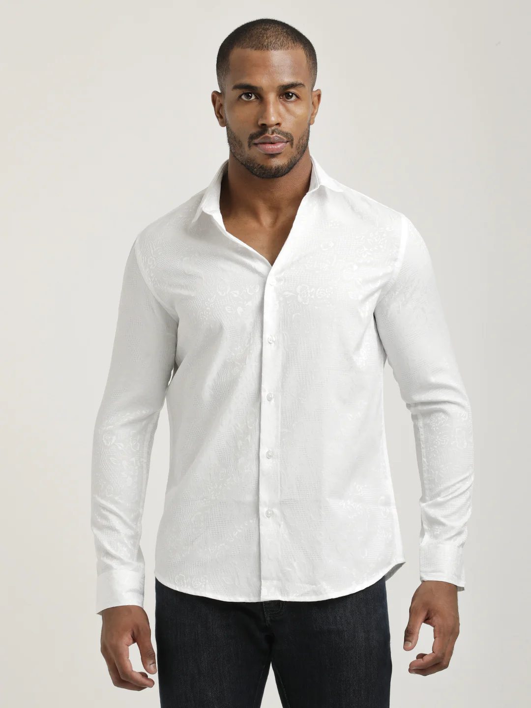 Men Nylon Self-Design Shirt