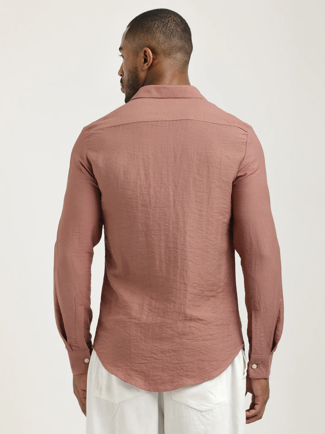Men Nylon Shirt with Linen Look - Image 3