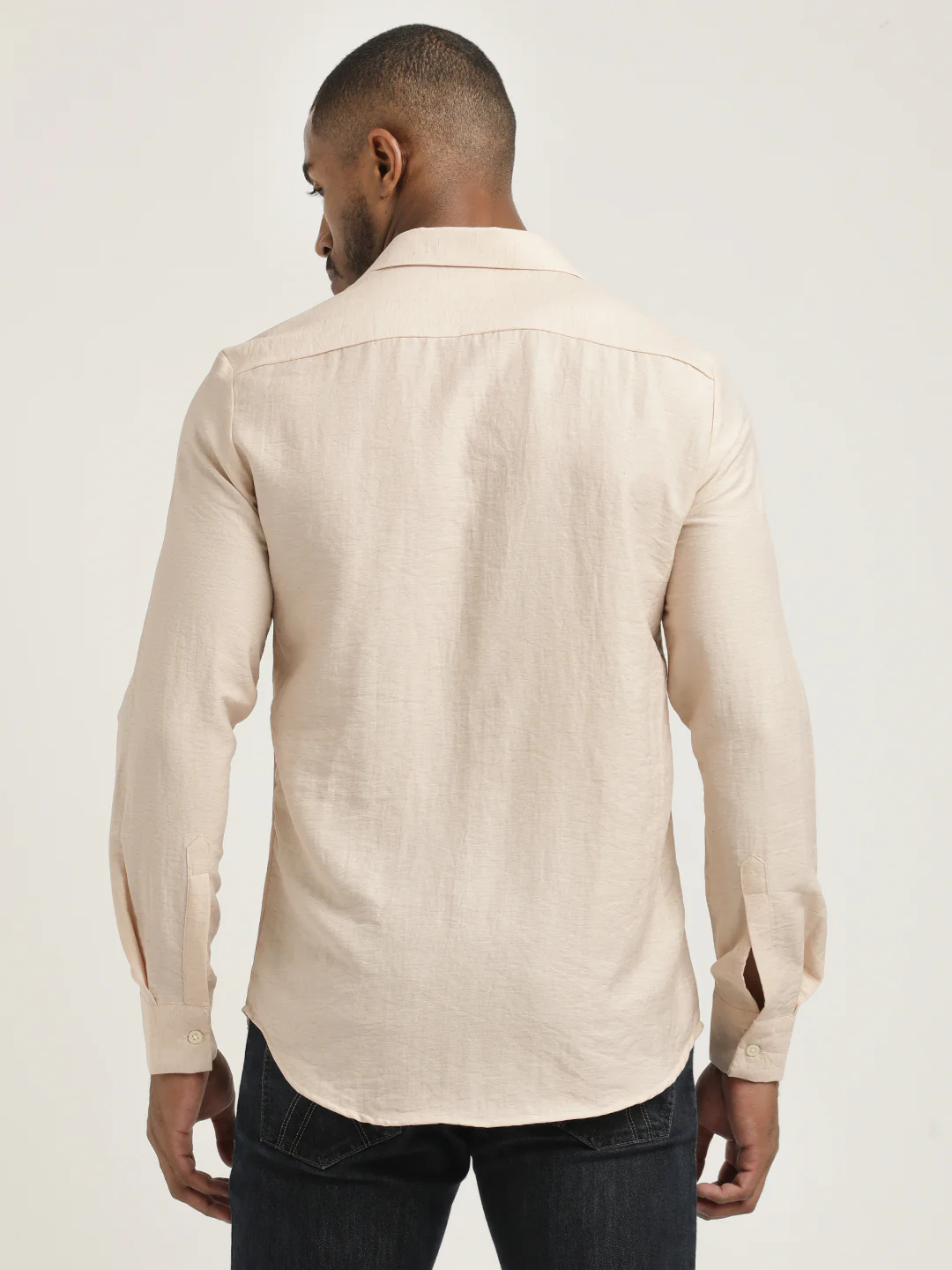 Men Nylon Shirt with Linen Look - Image 3