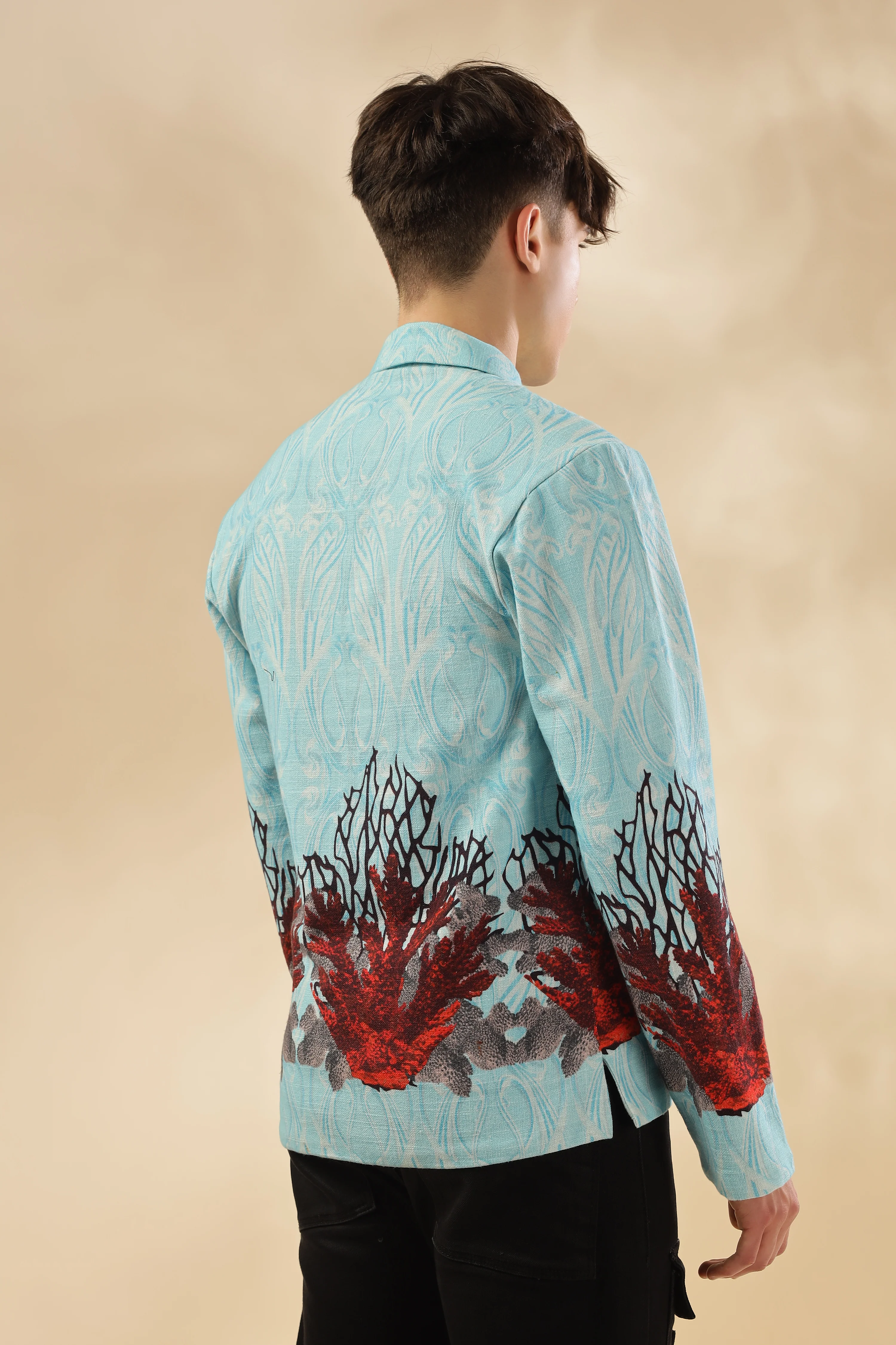 Men 100% Hemp Ocean Bloom Jacket - Image 6
