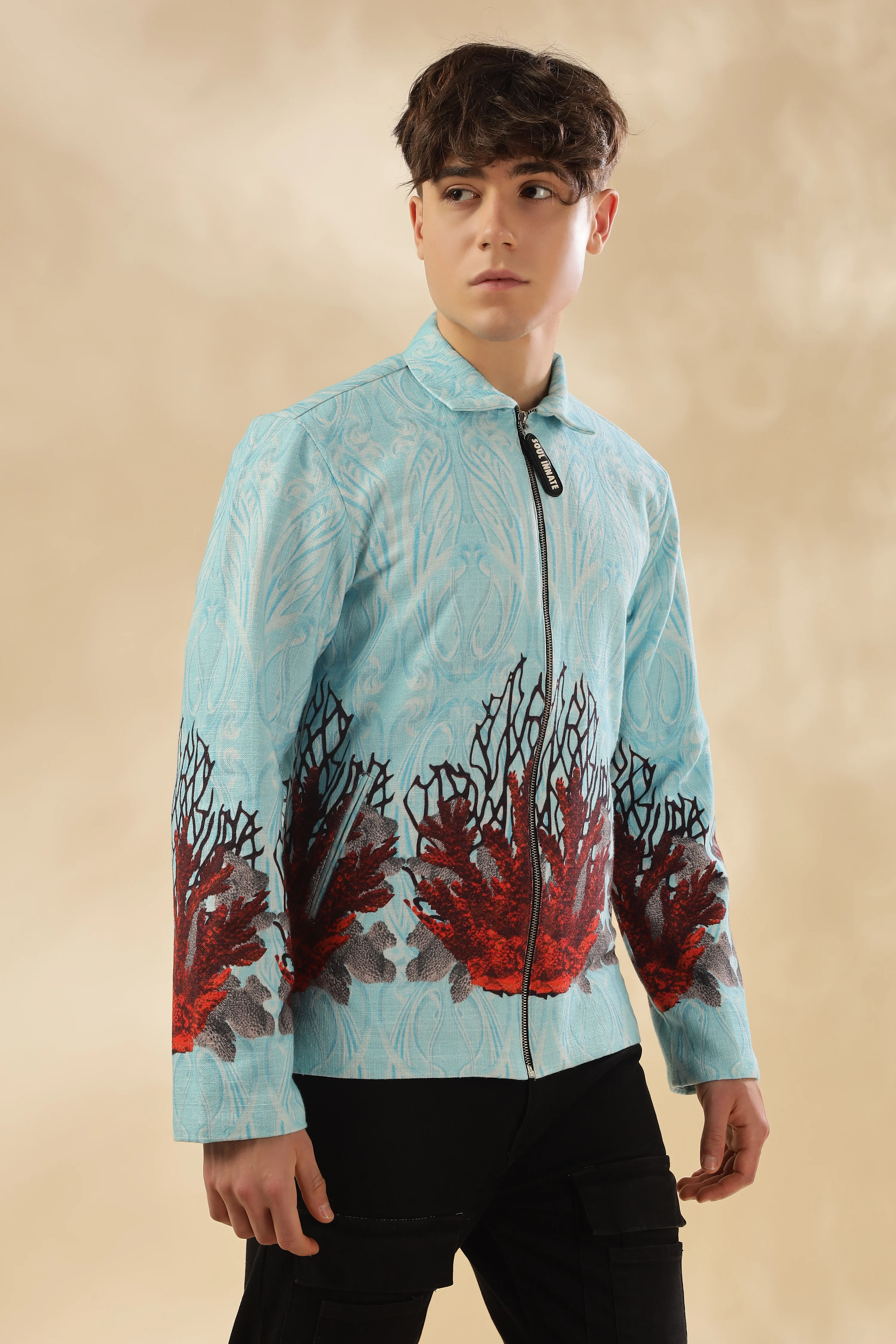 Men 100% Hemp Ocean Bloom Jacket - Image 7