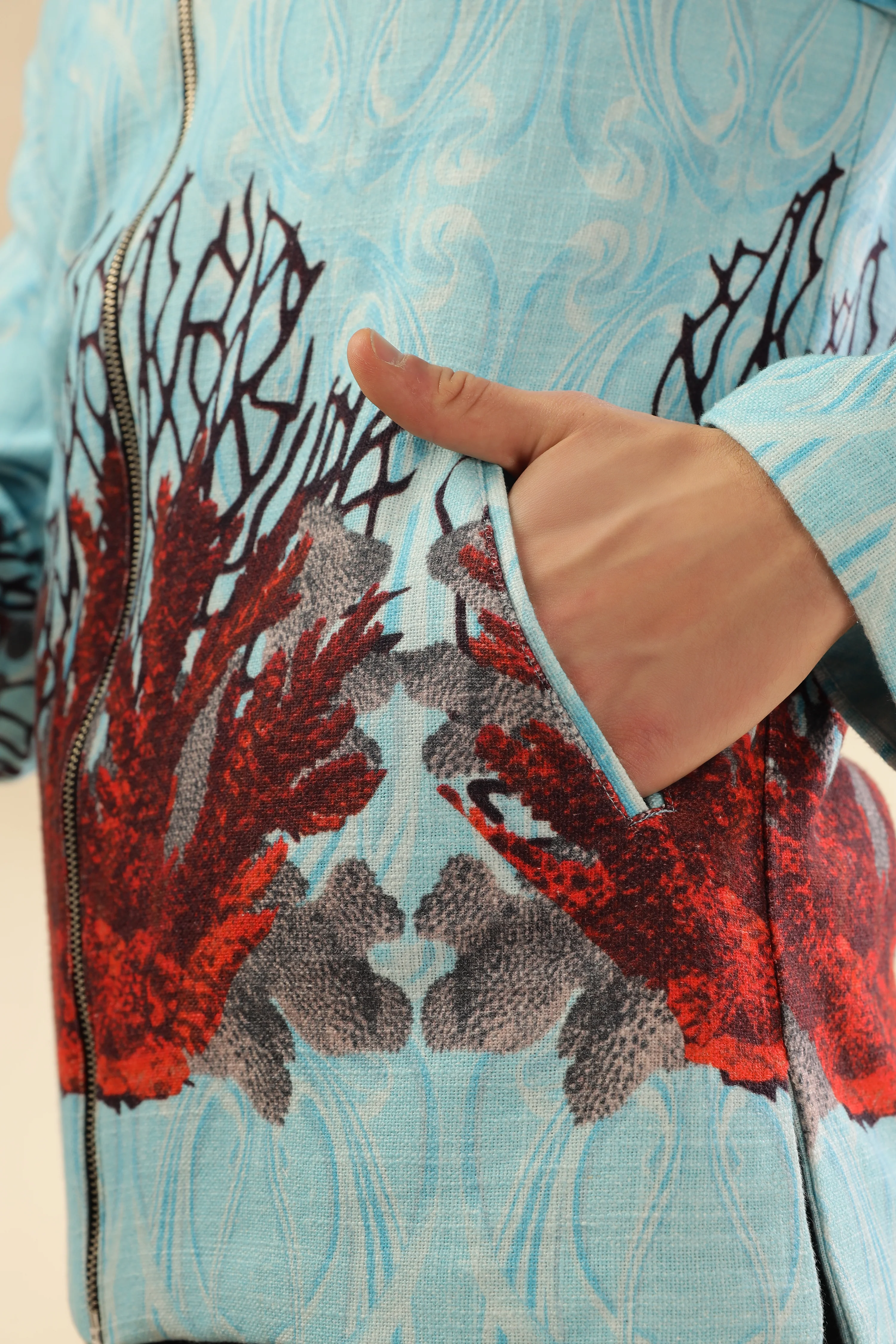 Men 100% Hemp Ocean Bloom Jacket - Image 8