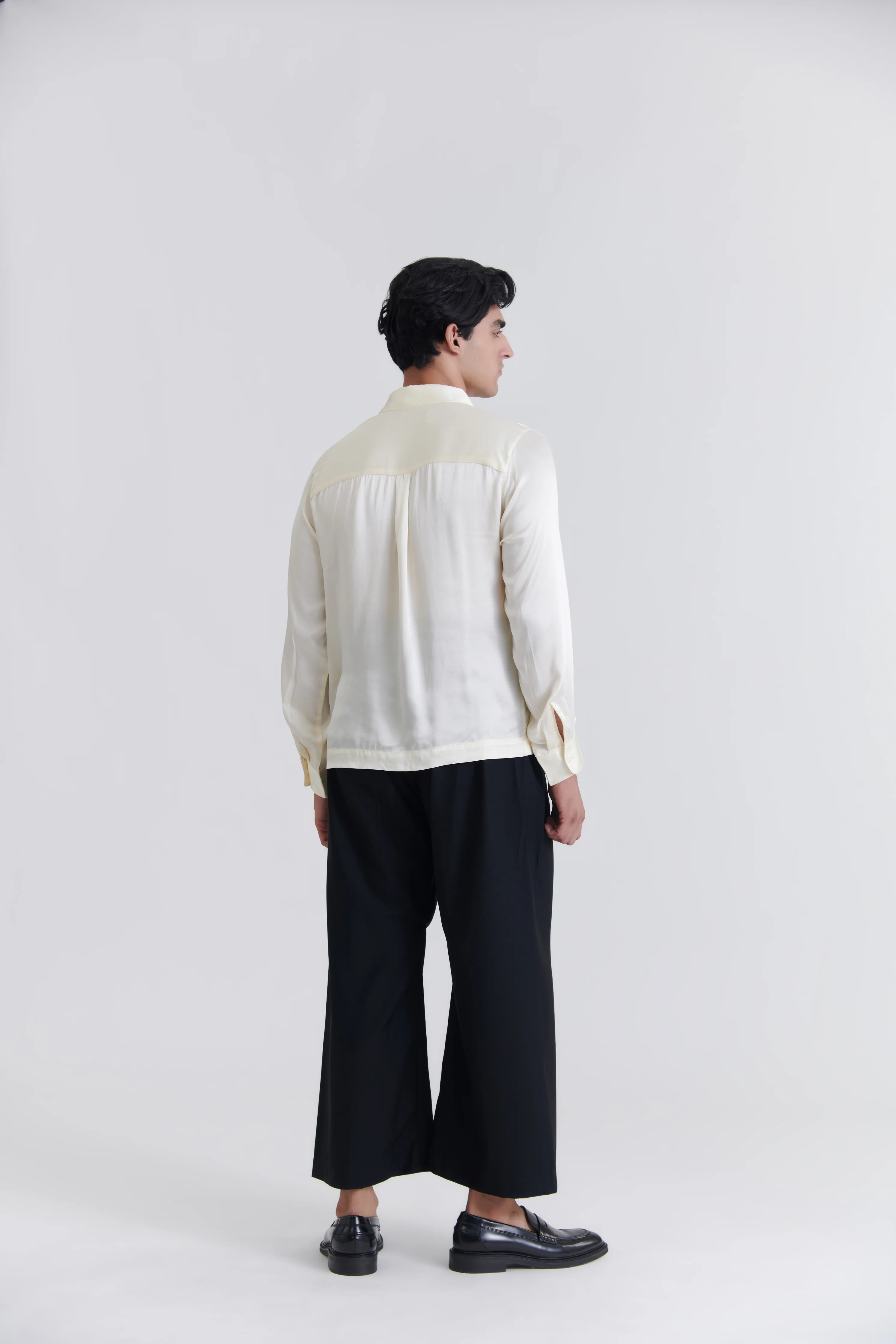 Unisex Off-White Debri Spill Boxy Fit Silk Shirt - Image 7