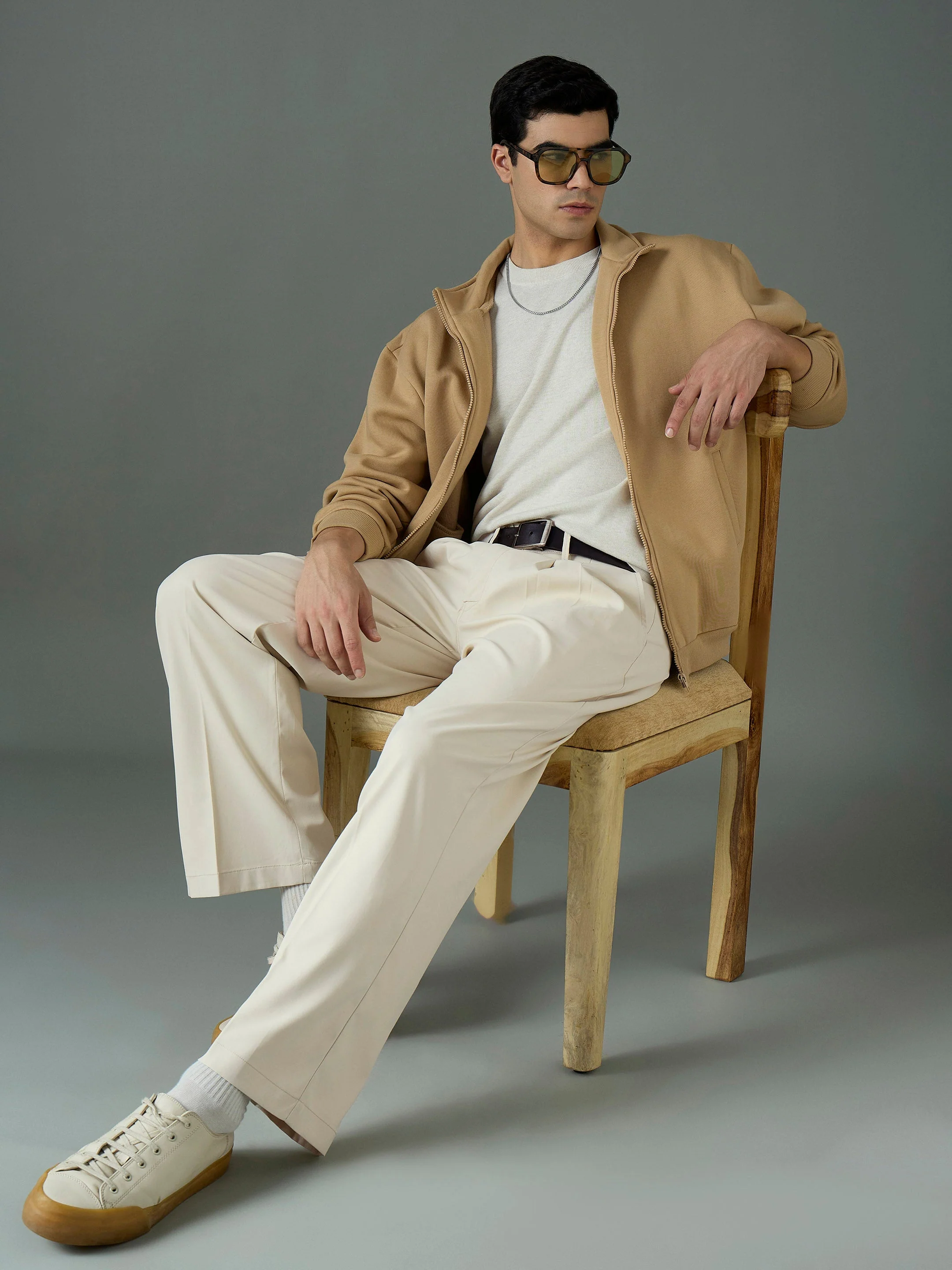 Men Off White Front Dori Relax Fit Korean Trouser - Image 5