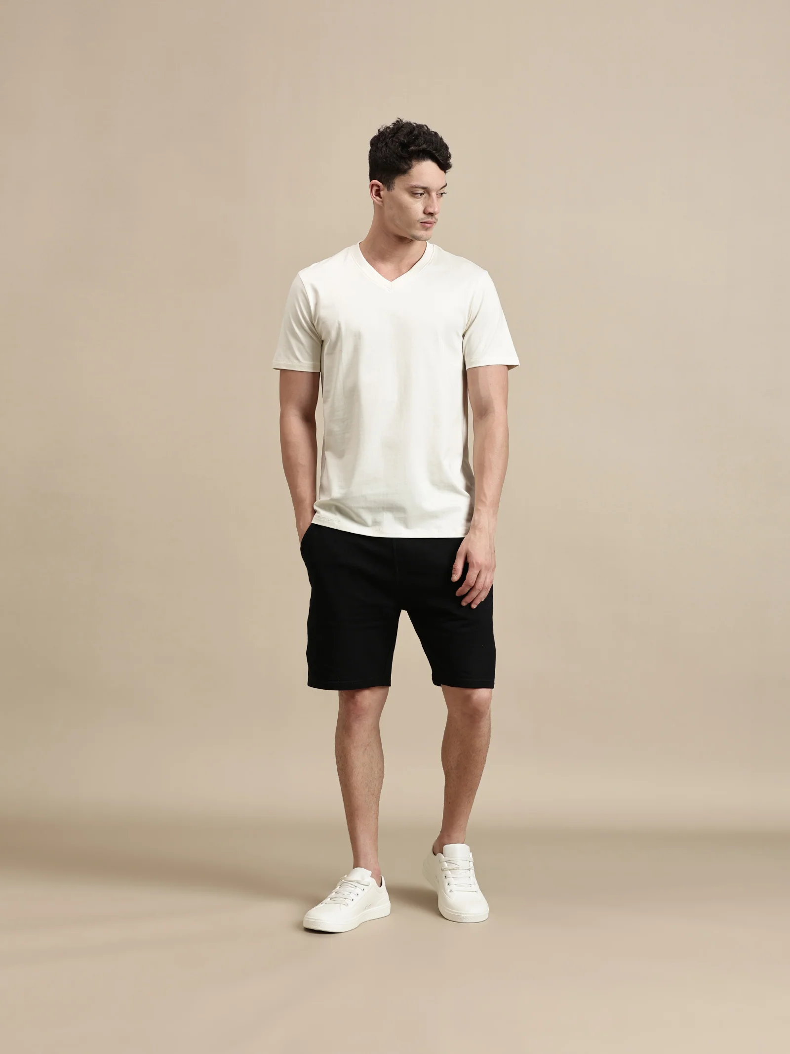 Men Off White Half Sleeve T-Shirt - Image 3