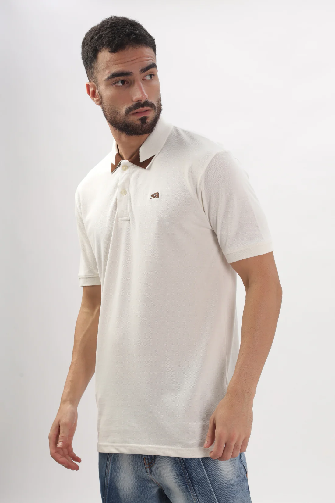 Men White Regular Fit Polo T-Shirt - Image 3