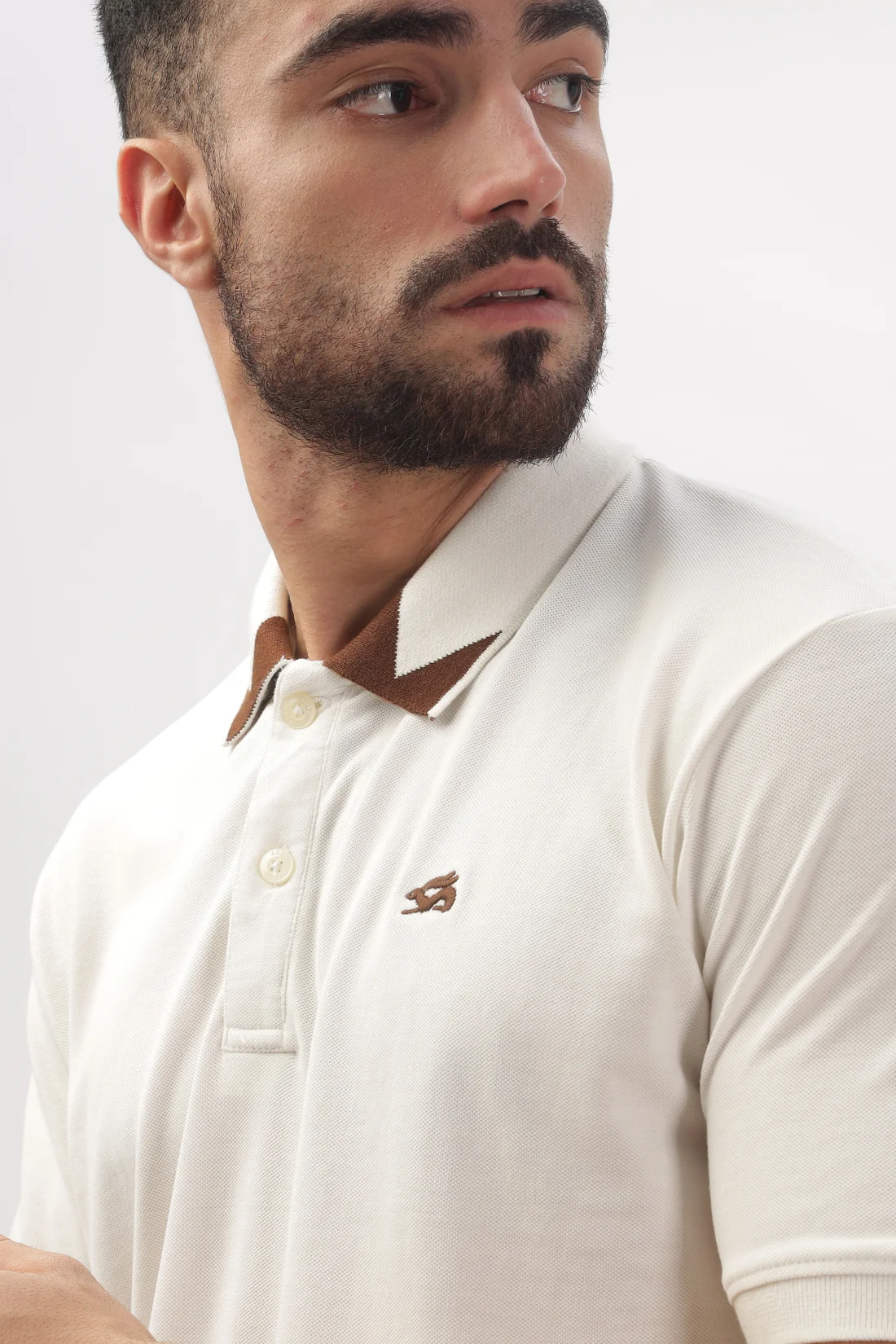 Men White Regular Fit Polo T-Shirt - Image 4