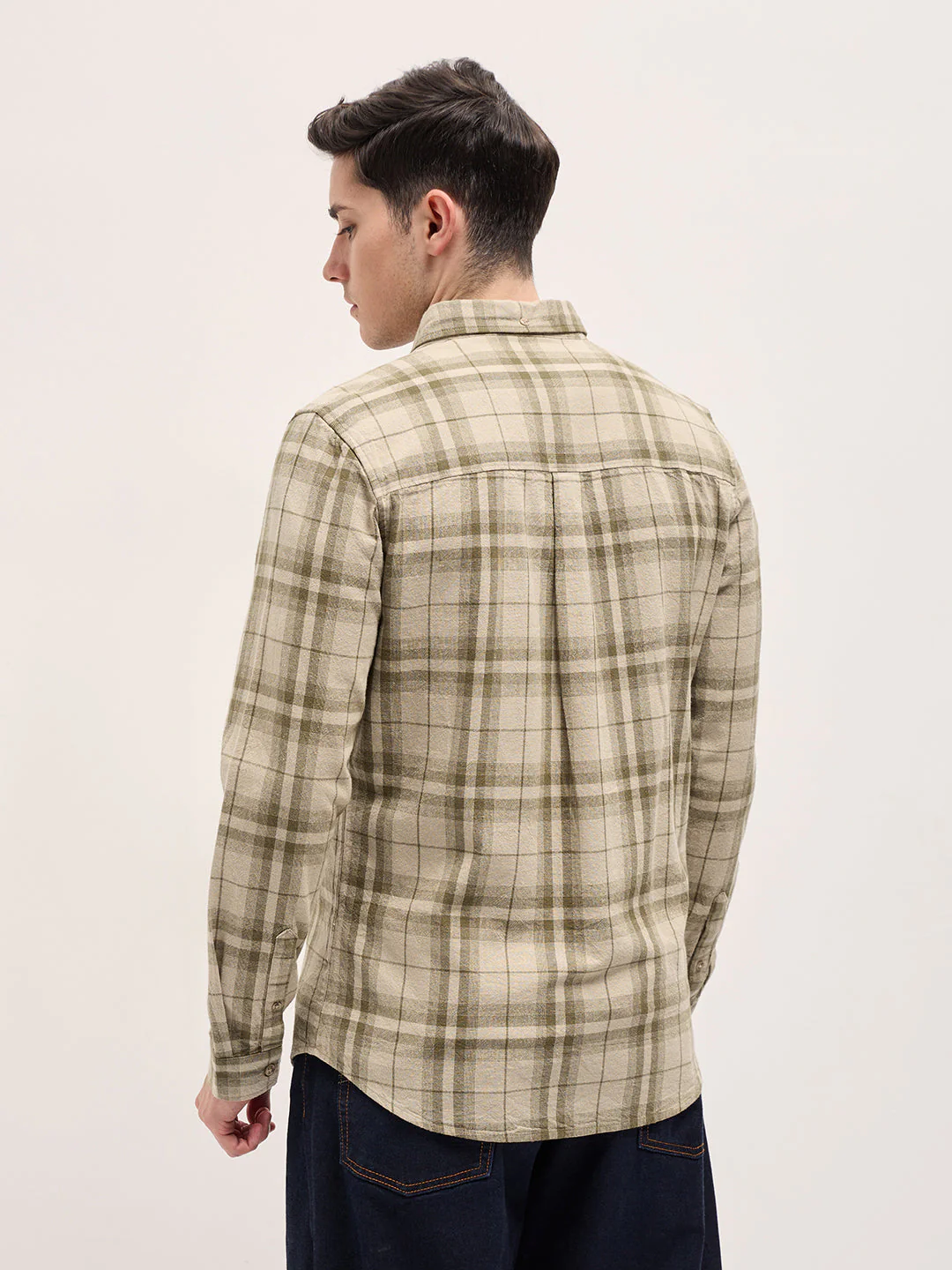 Men Olive Casual Shirt - Image 2