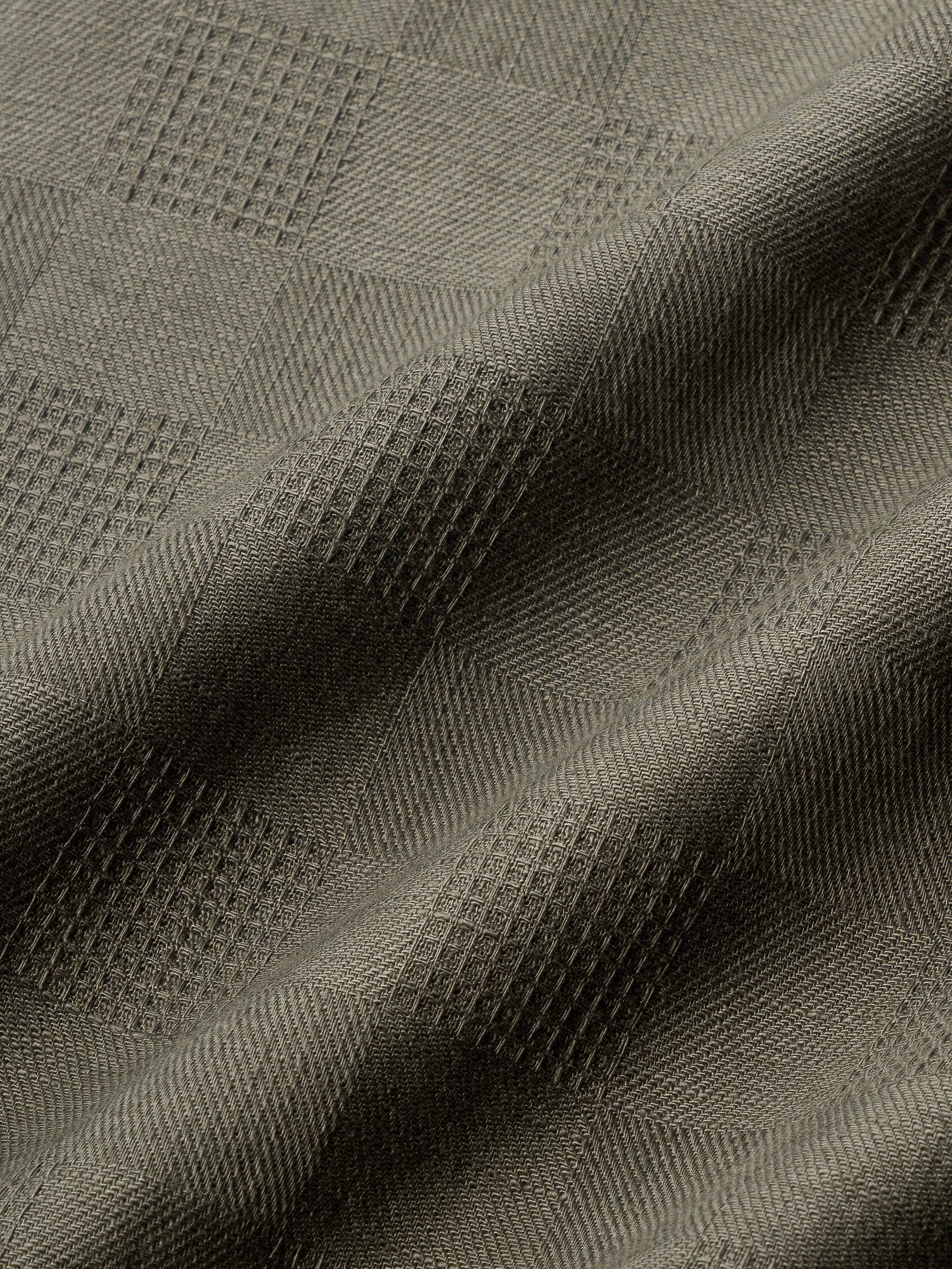 Men Olive Checked Shirt - Image 7