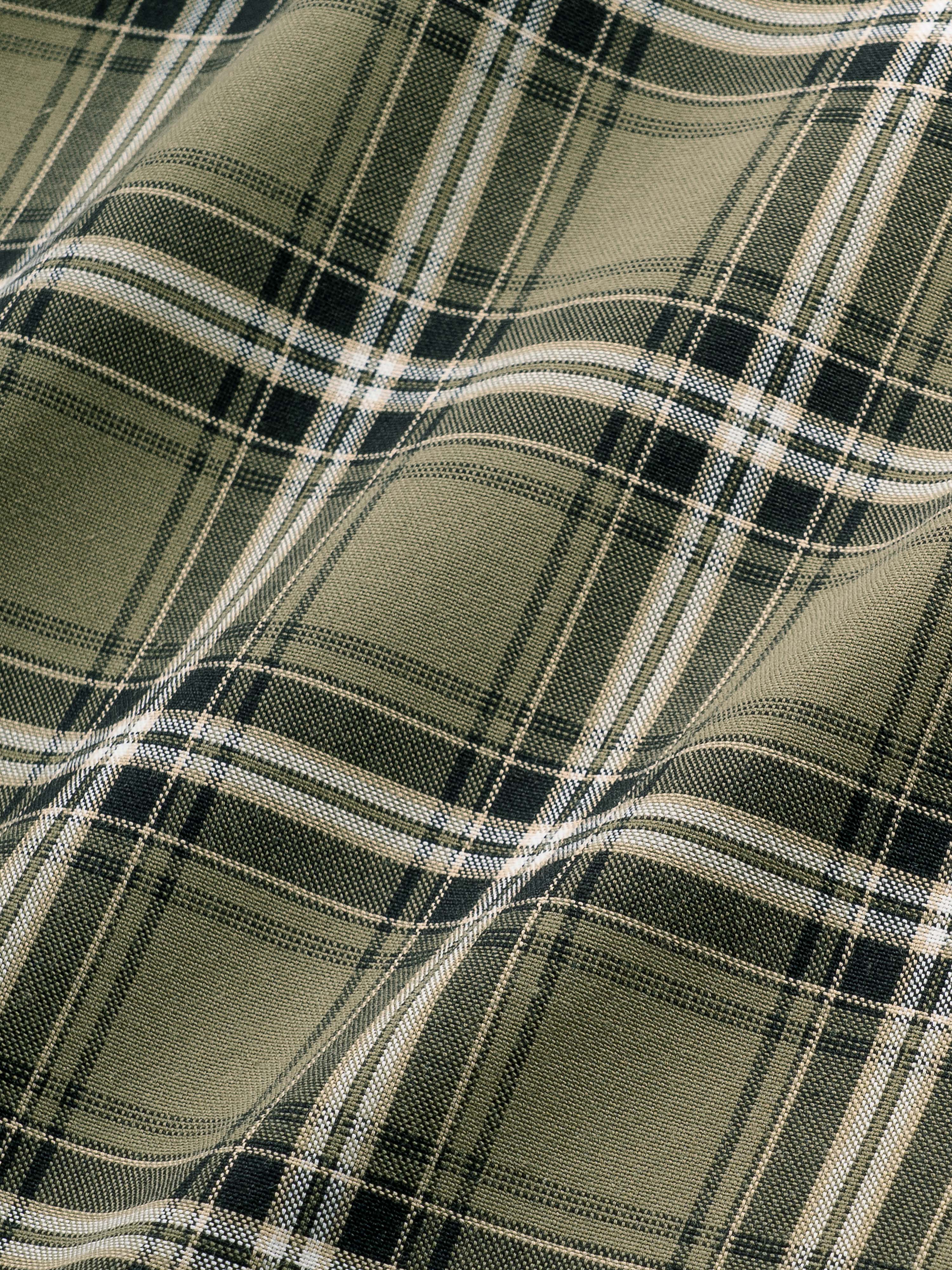 Men Olive Checked Shirt - Image 8