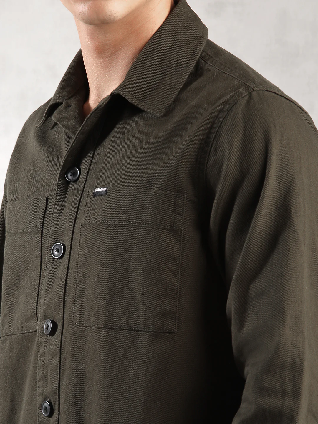 Men Olive Comfort Fit Shirt - Image 6