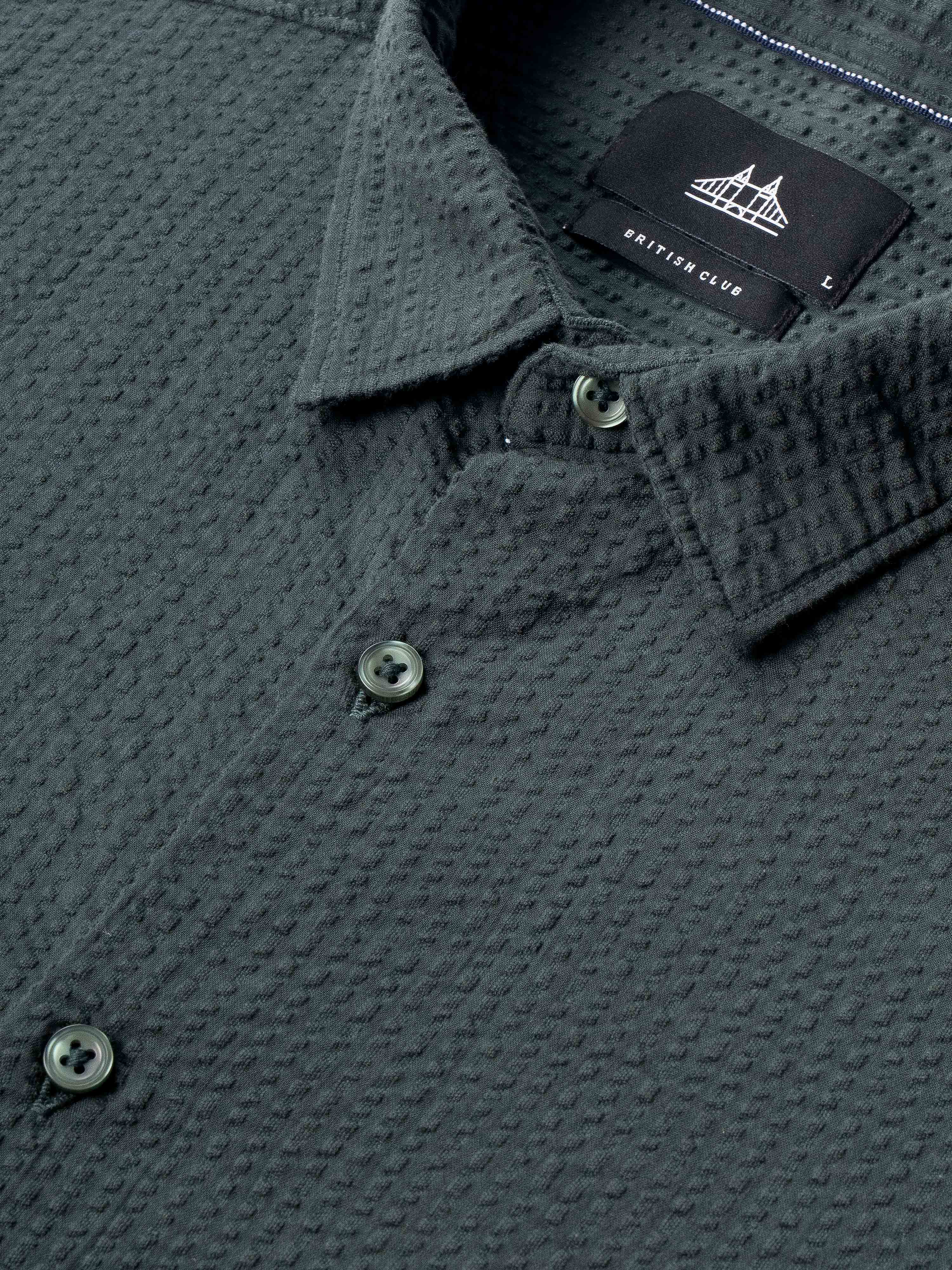 Men Olive Cotton Shirt - Image 7