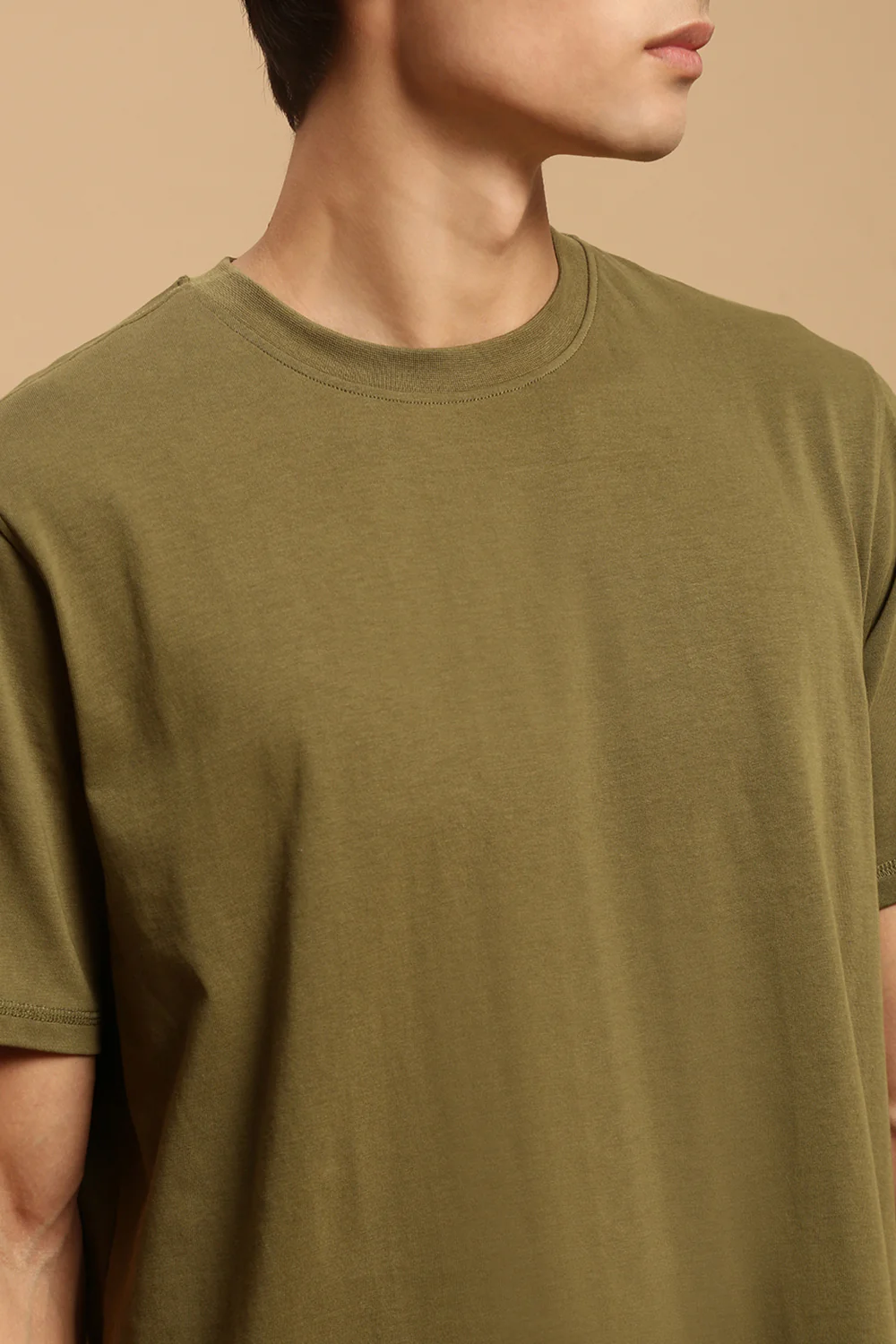 Men Olive Half Sleeve T-Shirt - Image 4
