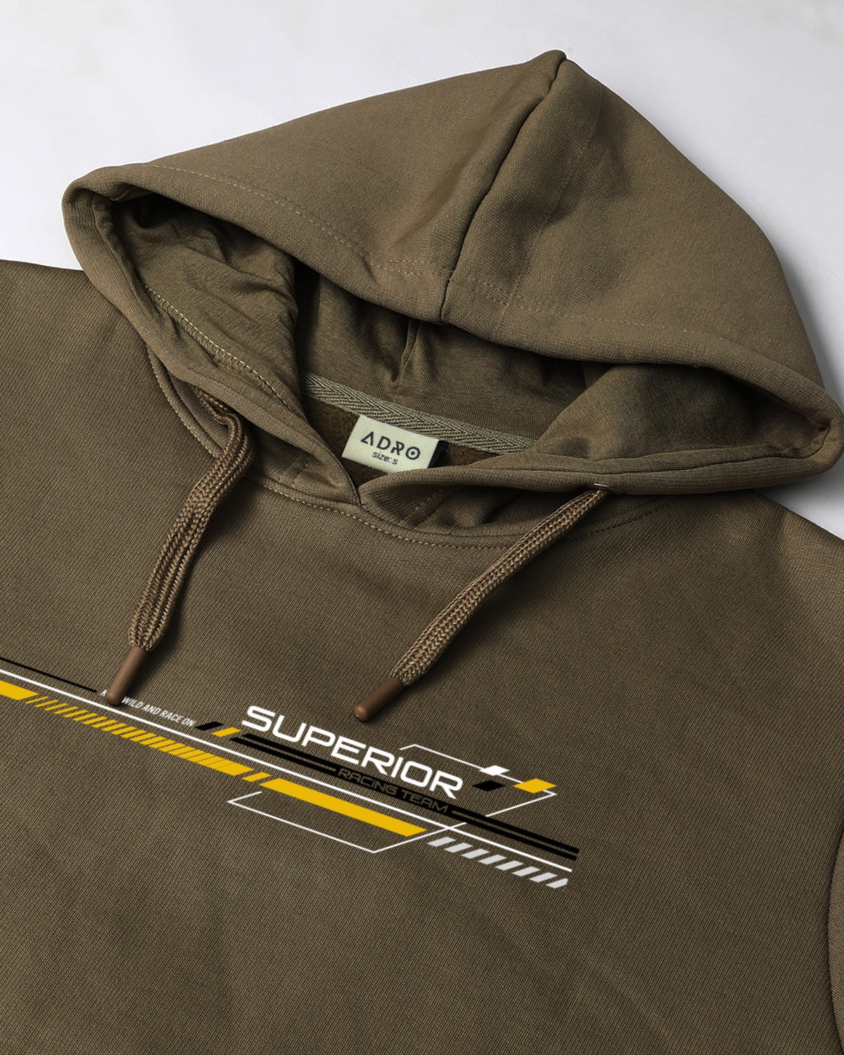 Men Olive Long Lasting Printed Hoodie - Image 5