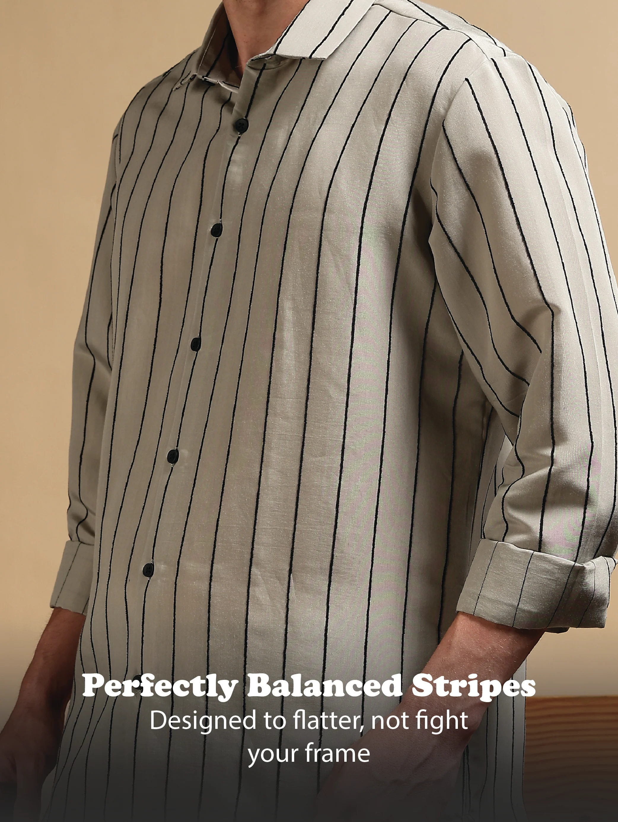 Men Olive Nylon Slim Fit Striped Shirt - Image 11