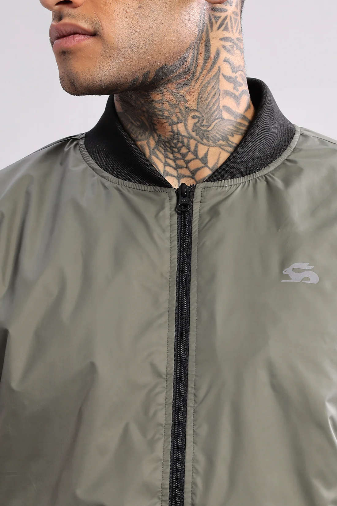 Men Olive Polyester Winter Jacket - Image 3
