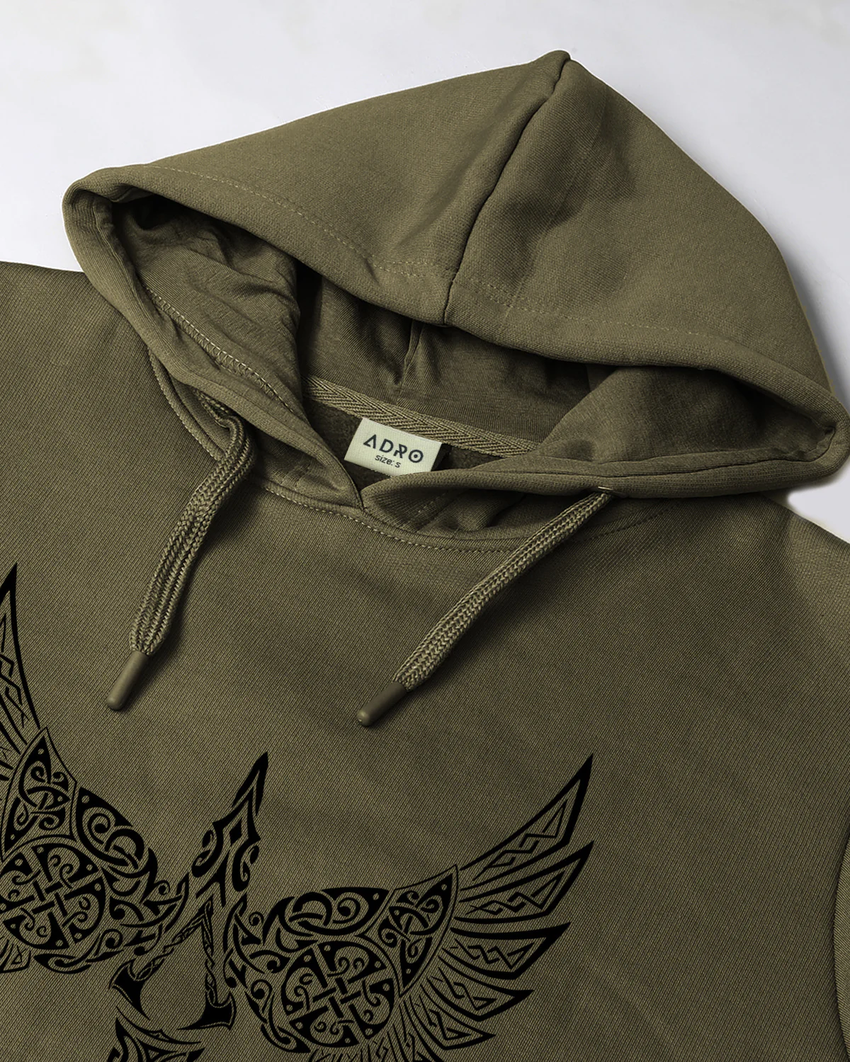 Men Olive Printed Hoodie - Image 6
