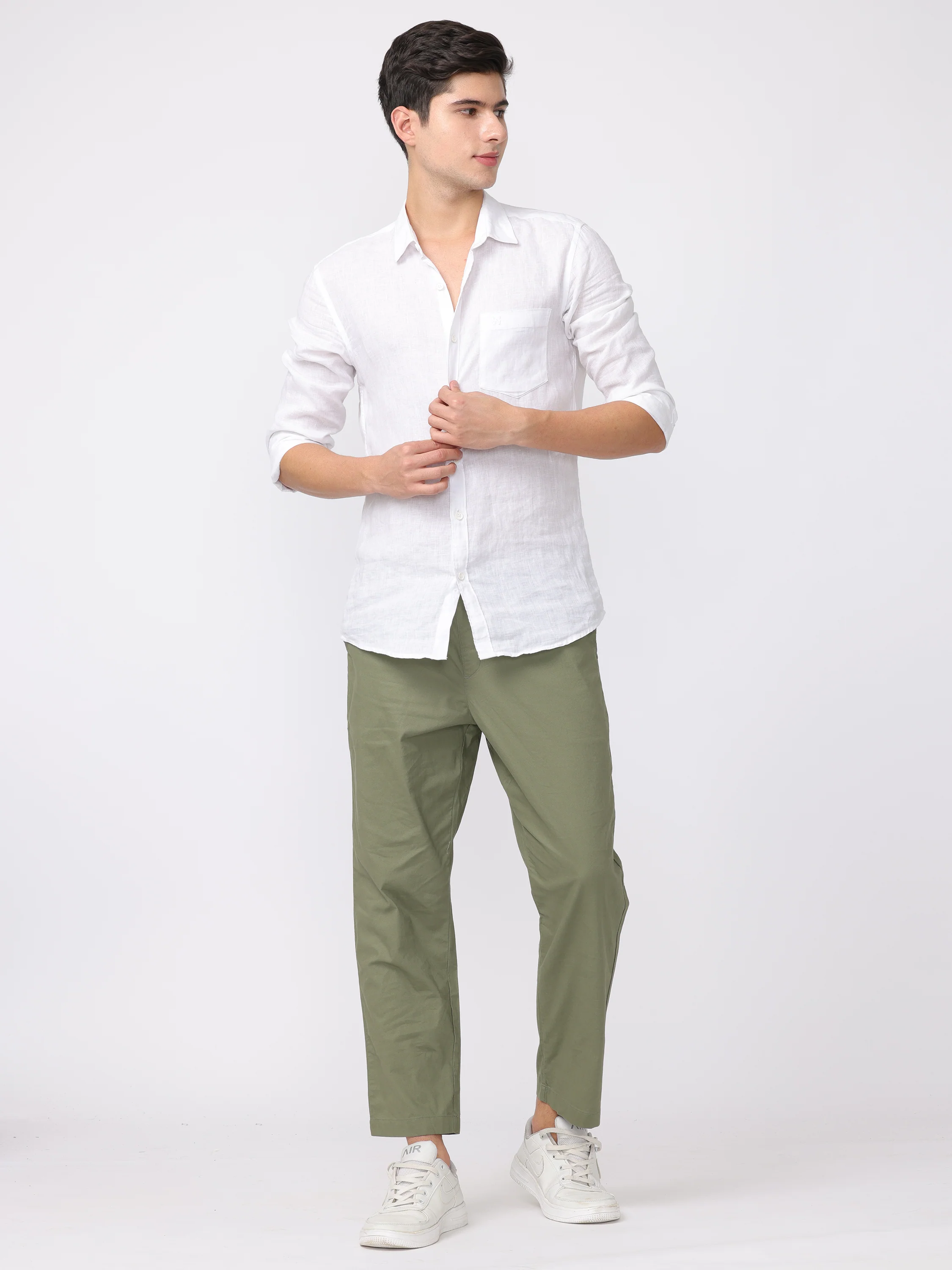 Men Olive Regular Fit Jogger Pants - Image 2