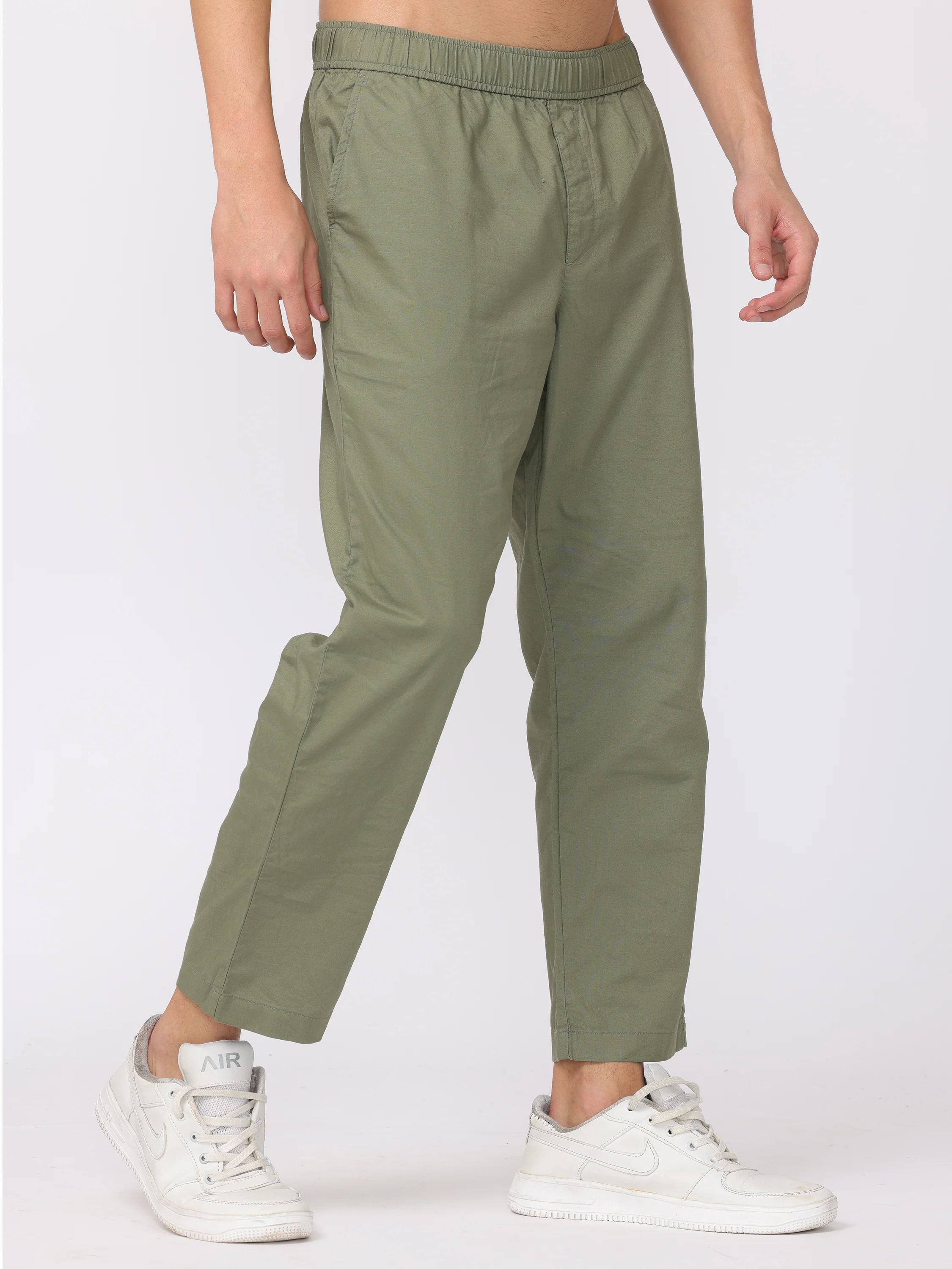 Men Olive Regular Fit Jogger Pants - Image 3
