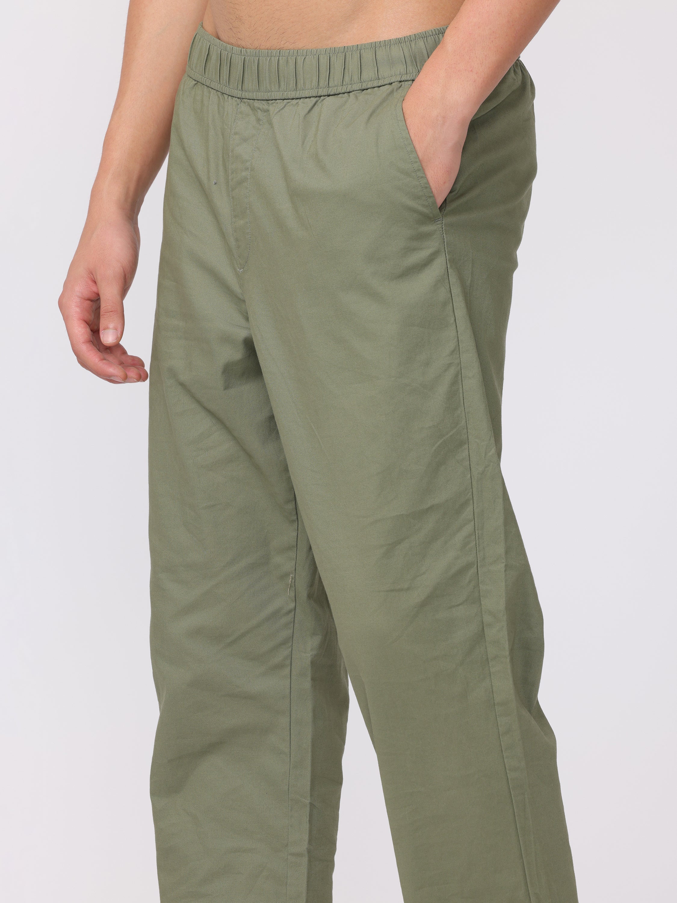Men Olive Regular Fit Jogger Pants - Image 5