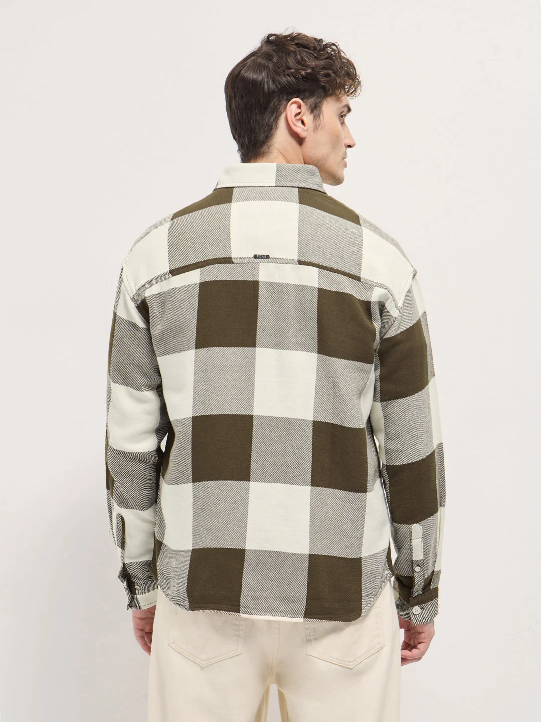 Men Olive Relax Fit Overshirt - Image 2