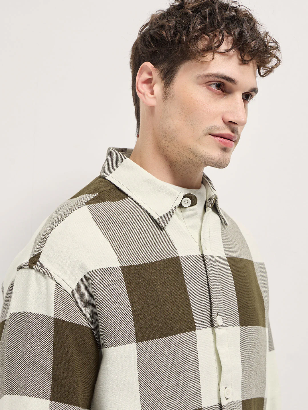 Men Olive Relax Fit Overshirt - Image 5