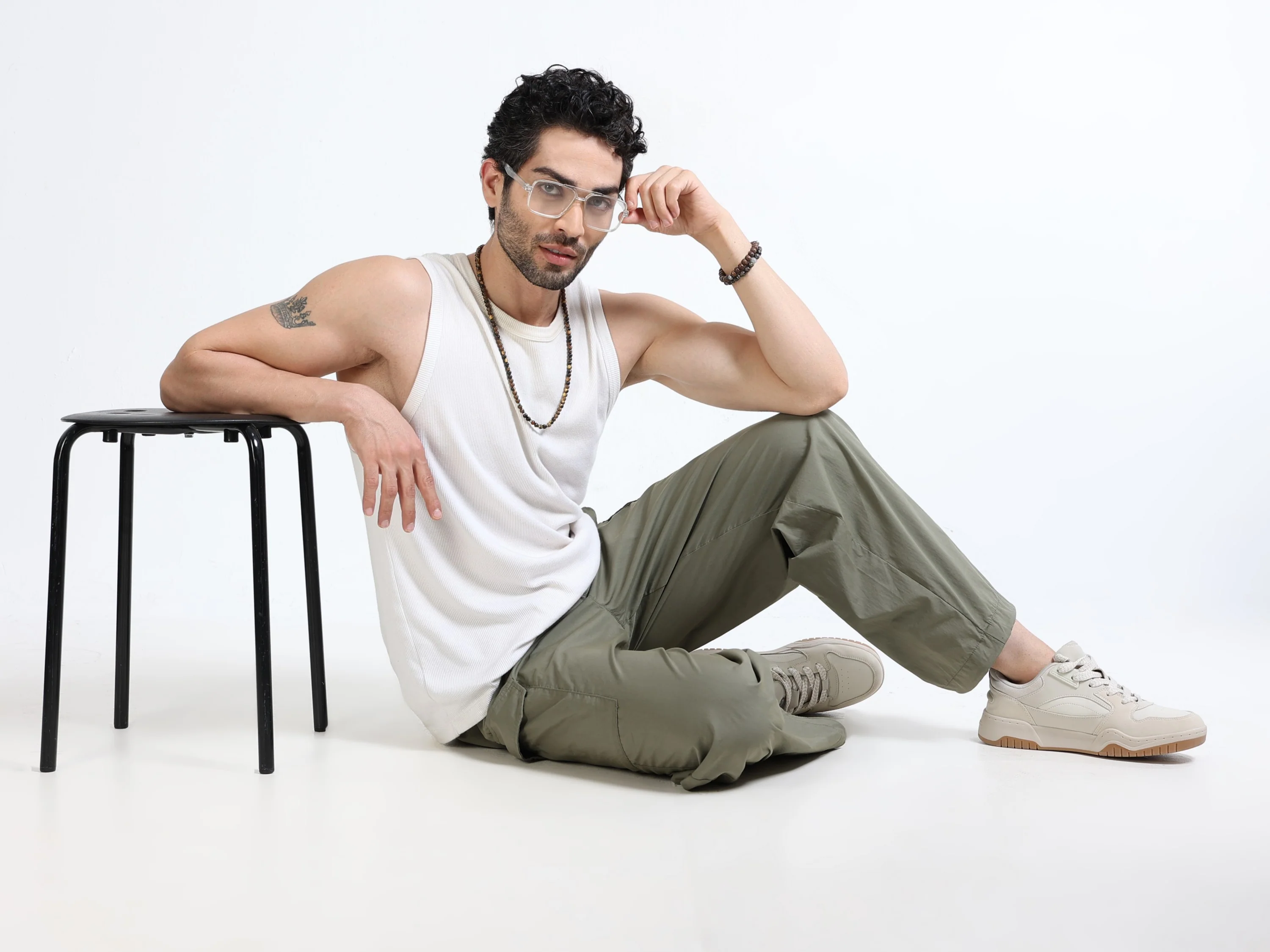 Men Olive Parachute Cargo Pants - Image 7