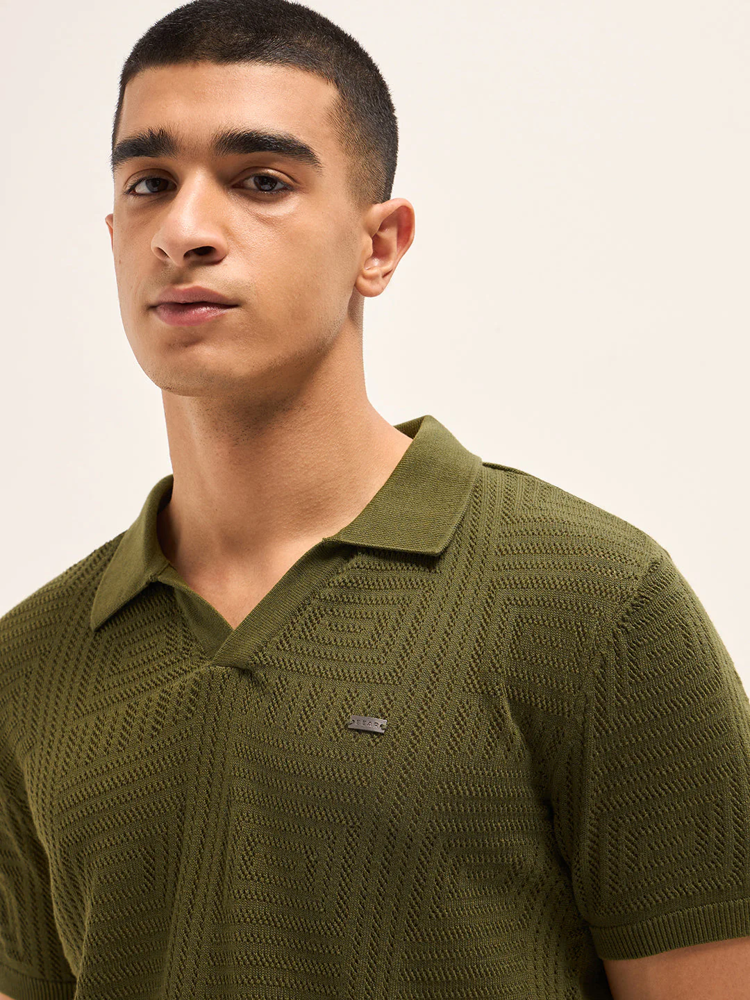 Men Olive Slim Fit Polo - Image 5