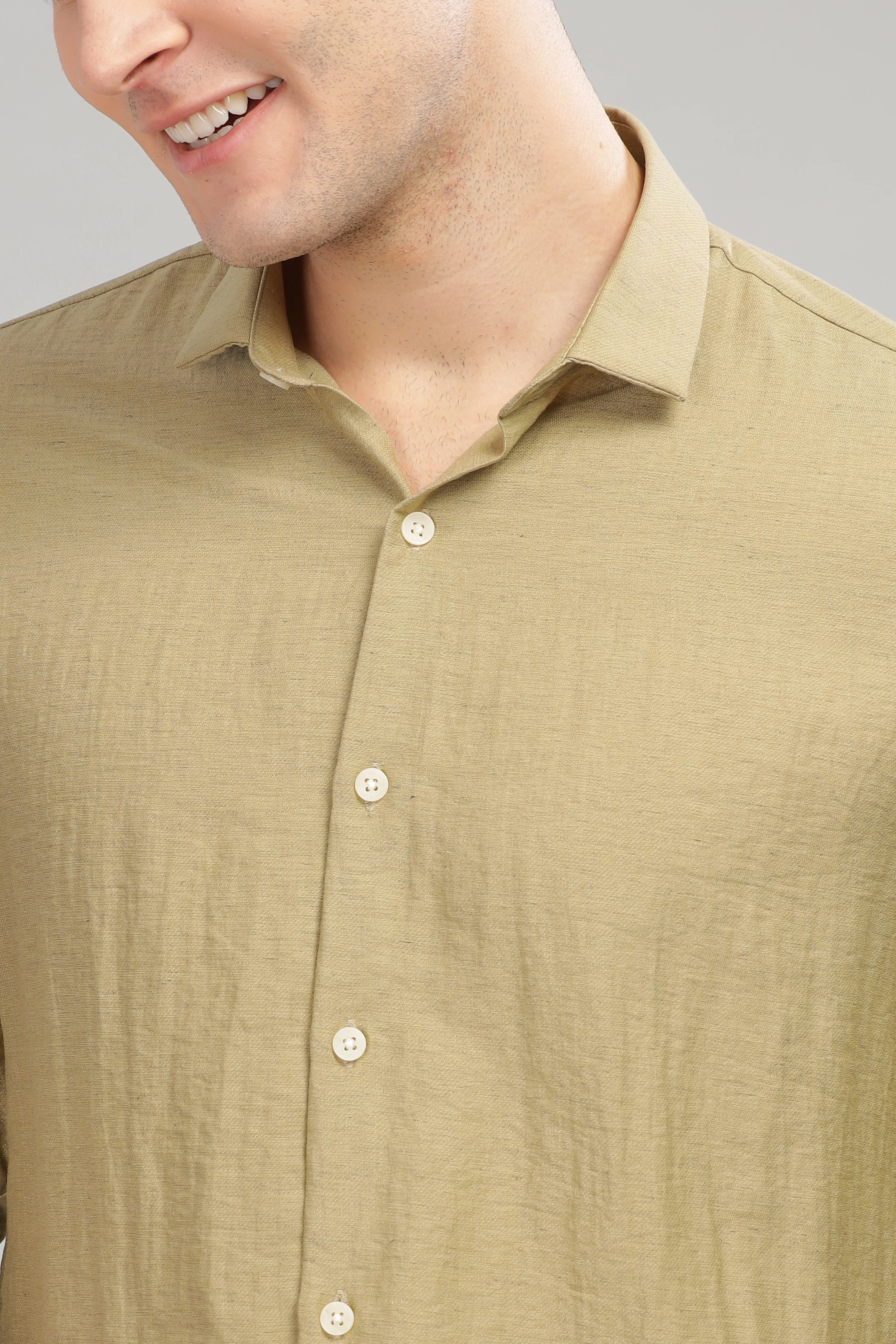 Men Olive Slim Fit Shirt - Image 6