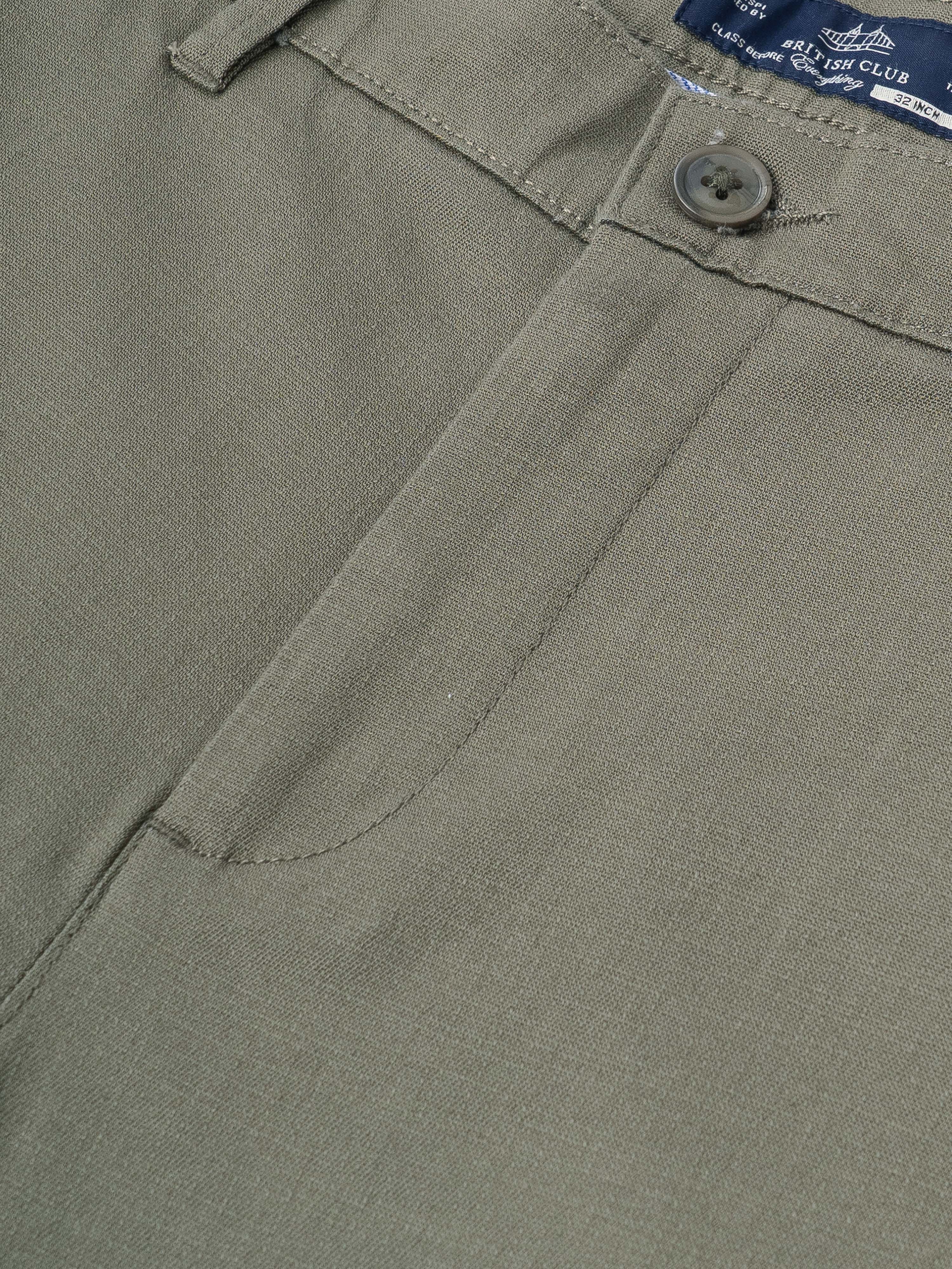 Men Olive Smart Slim Fit Chinos - Image 8