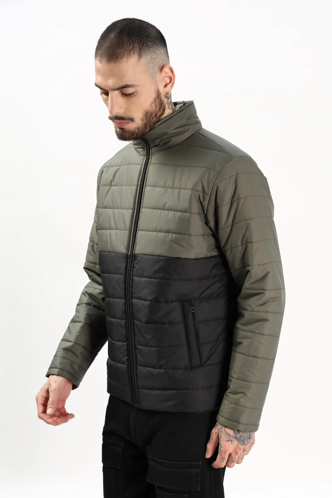 Men Olive  Winter Ready Bomber Jacket - Image 3
