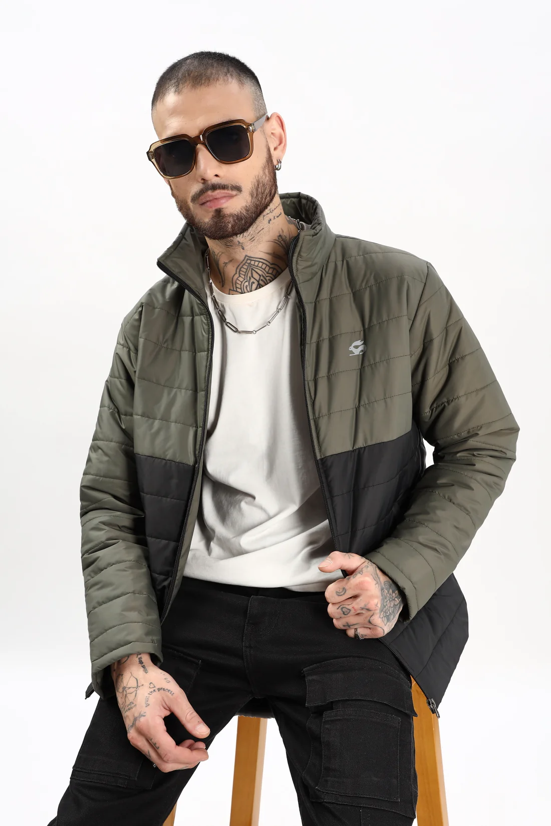 Men Olive  Winter Ready Bomber Jacket - Image 7