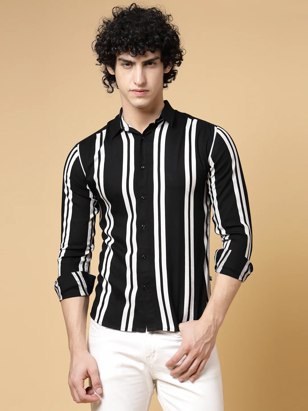 Men Onyx Striped Shirt - Image 3