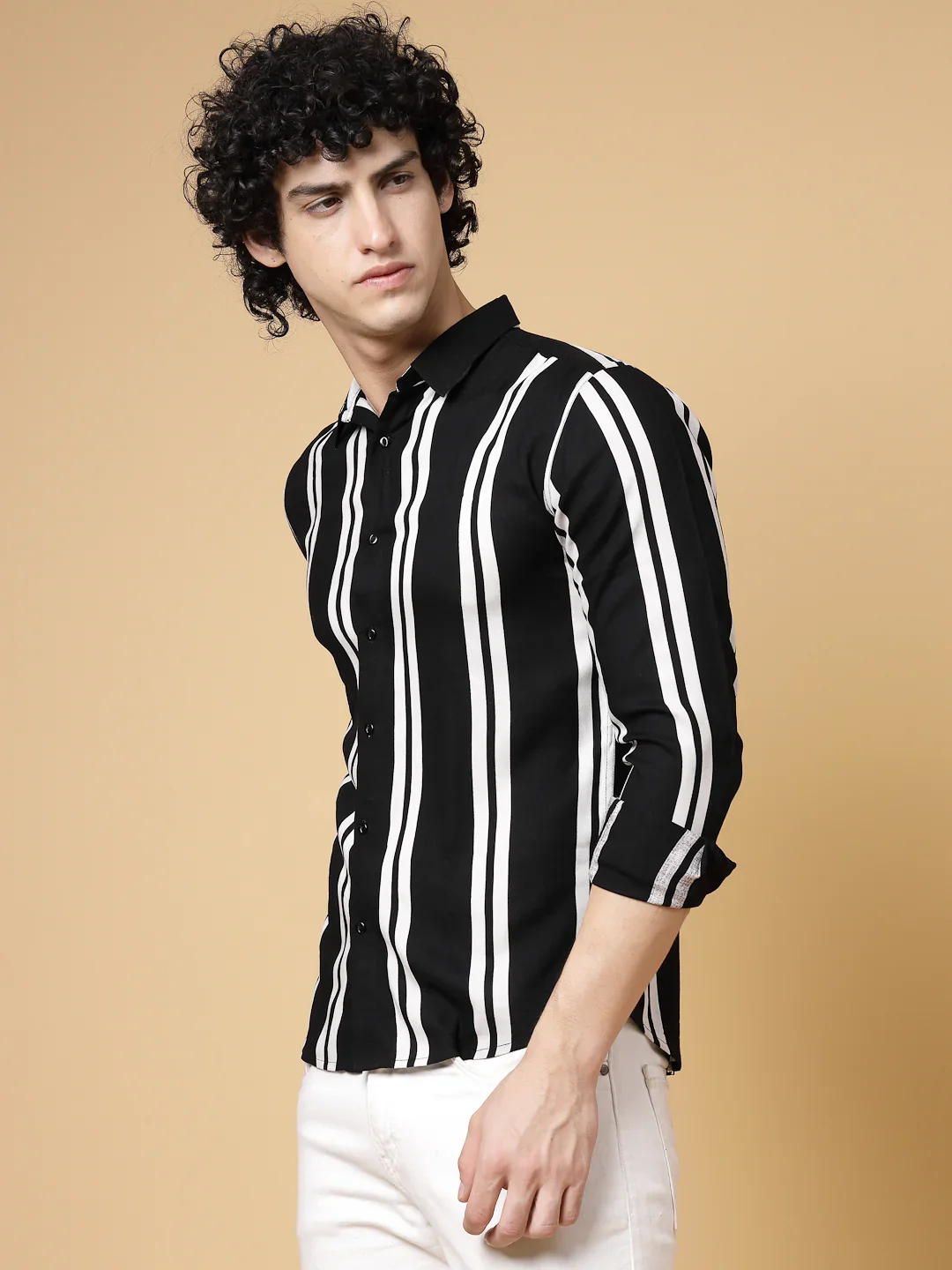 Men Onyx Striped Shirt - Image 4